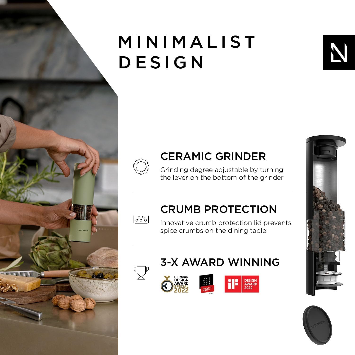 LARS NYSM Salt Pepper Mill Set