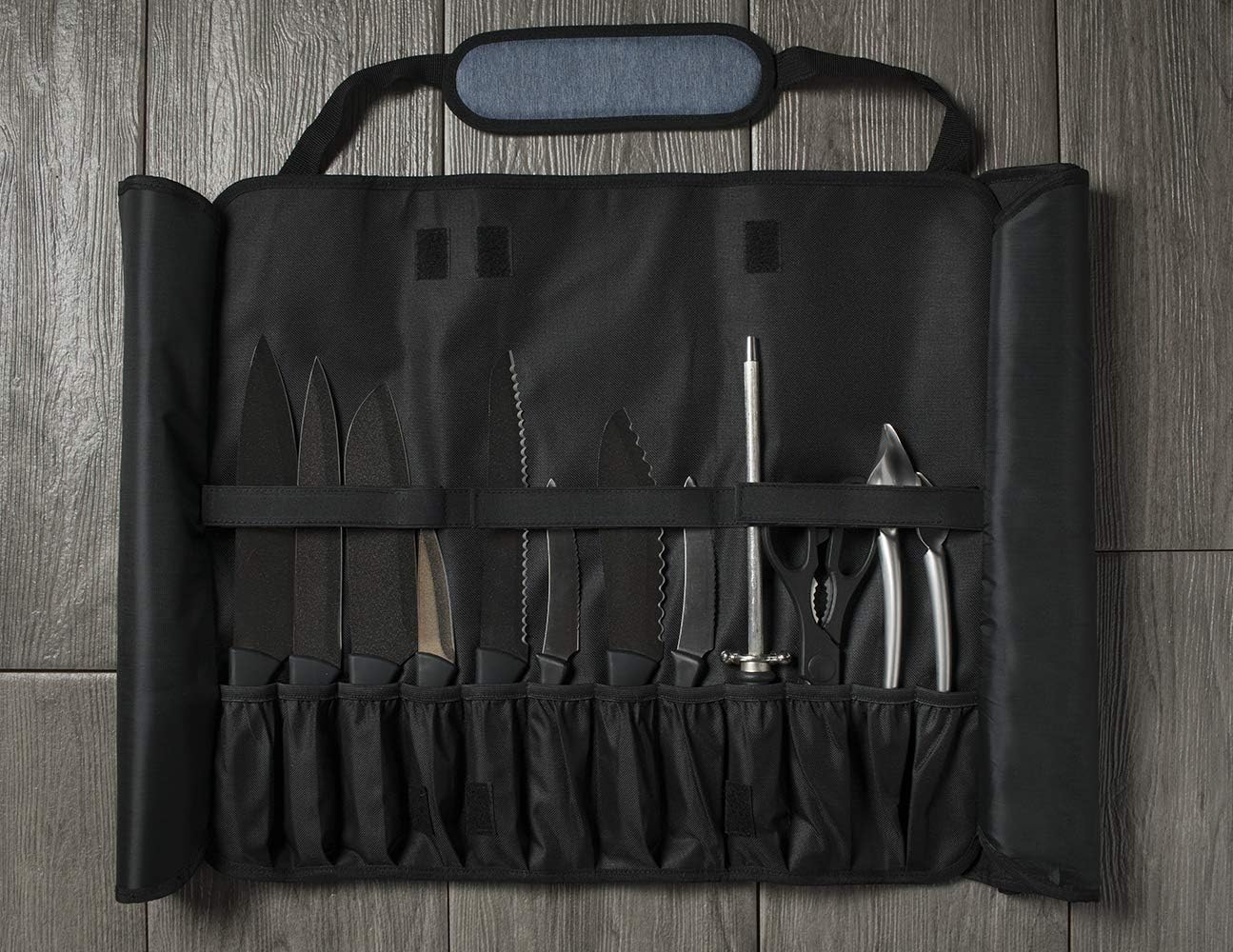Asaya Chef Knife Roll Bag - Durable Stain-Resistant Nylon Storage Solution