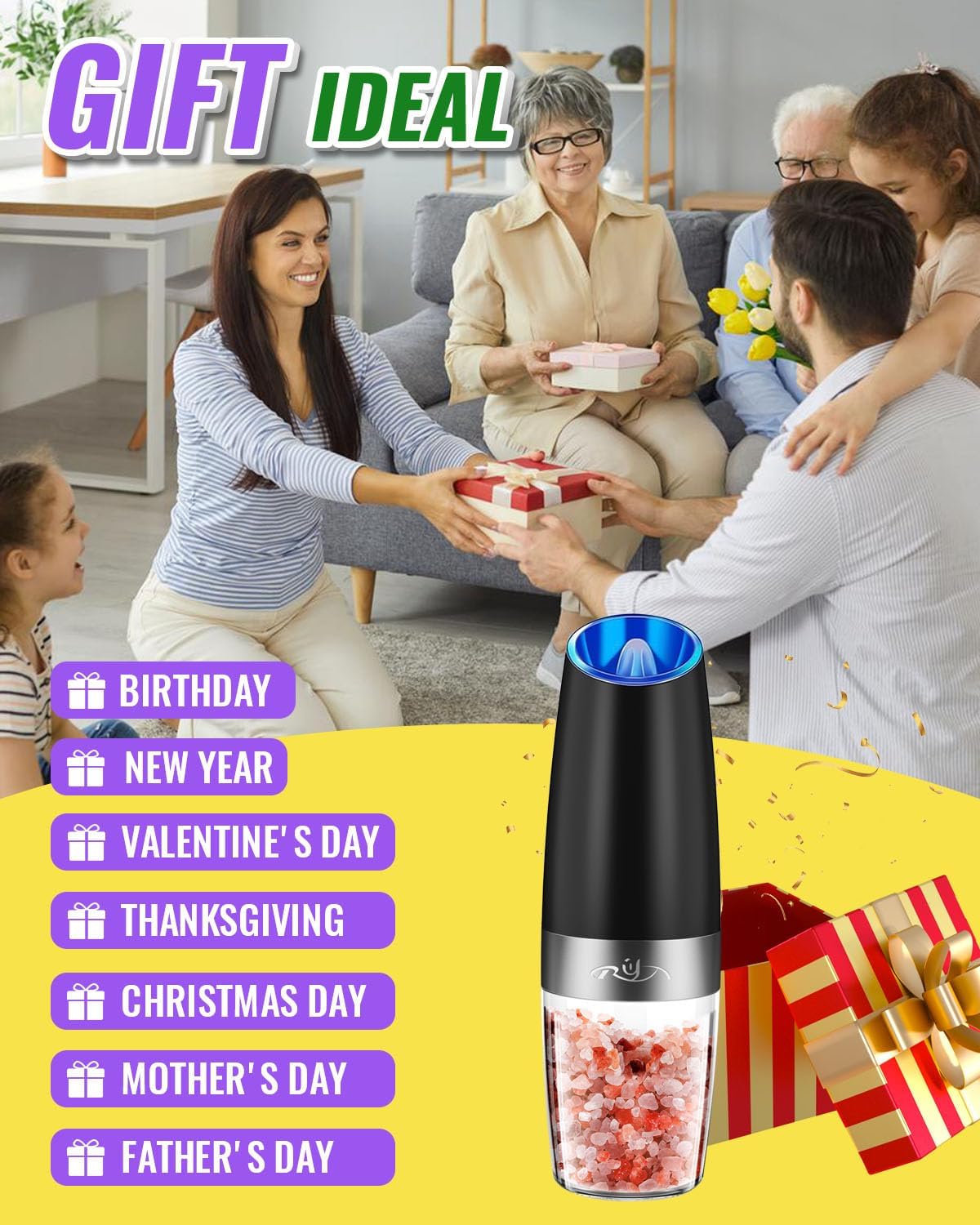 Gravity Electric Salt and Pepper Grinder Set