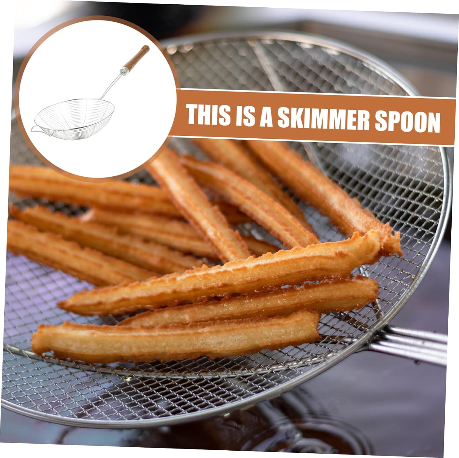 Luxshiny 304 Stainless Steel Mesh Strainer with Wooden Handle