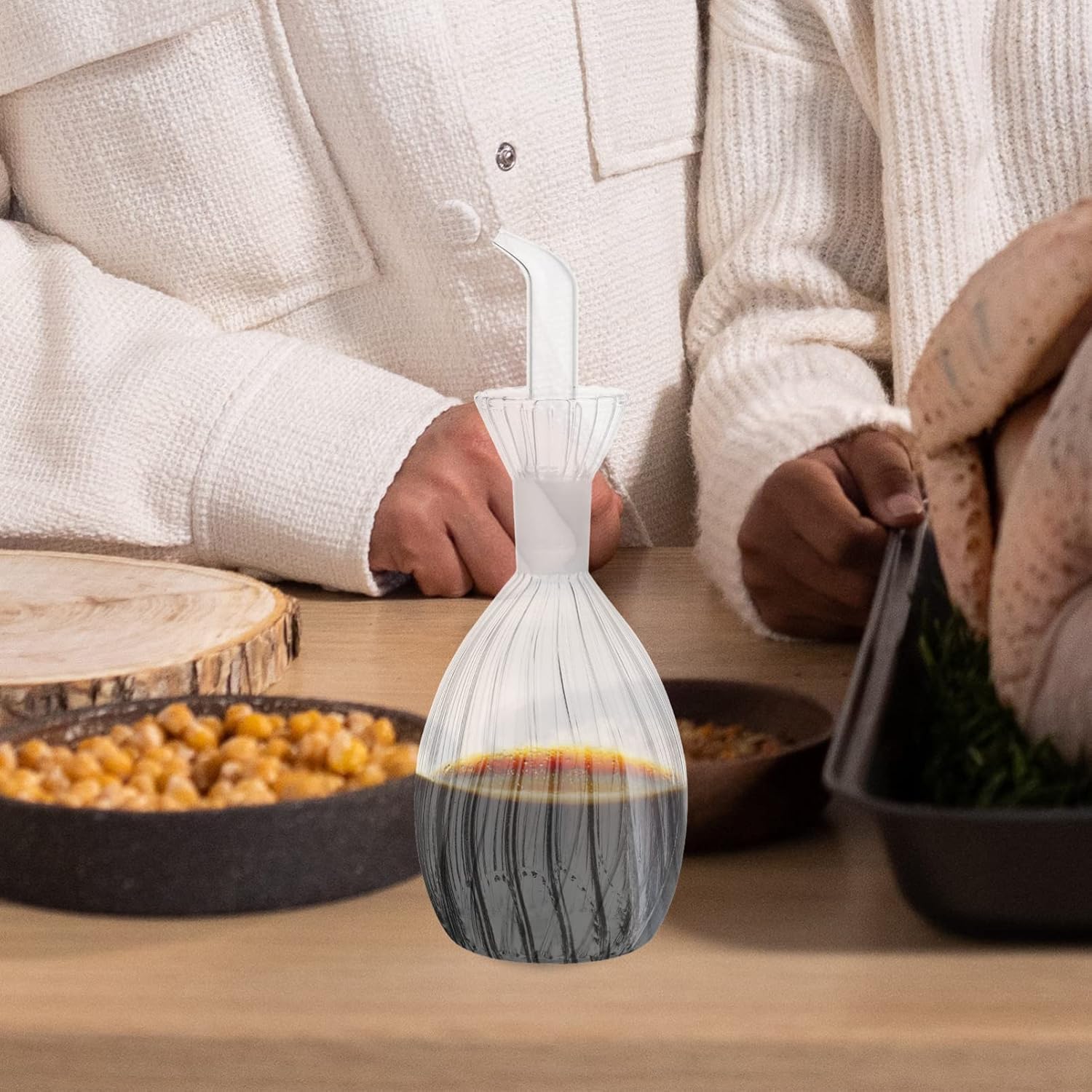 Hemoton Glass Anti-Spill Seasoning Pot