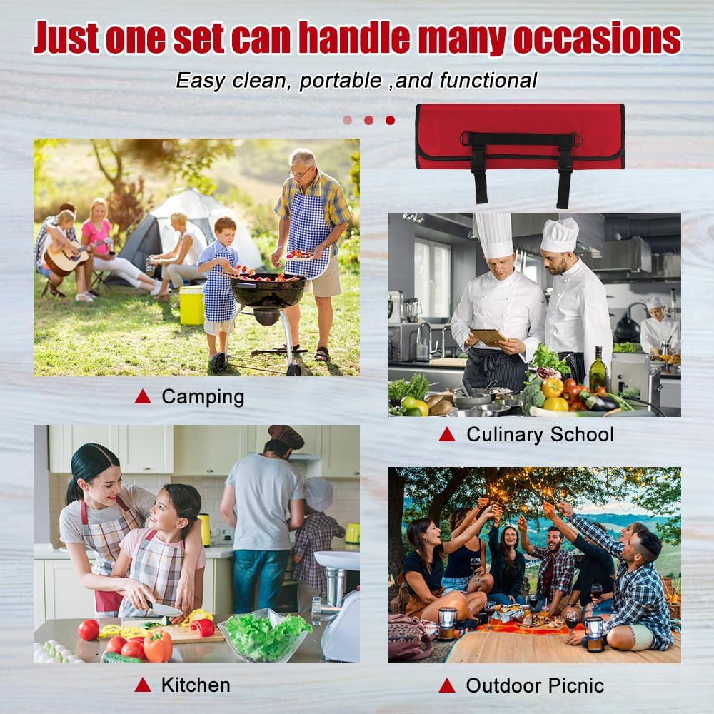 Red Chef Knife Bag for Camping