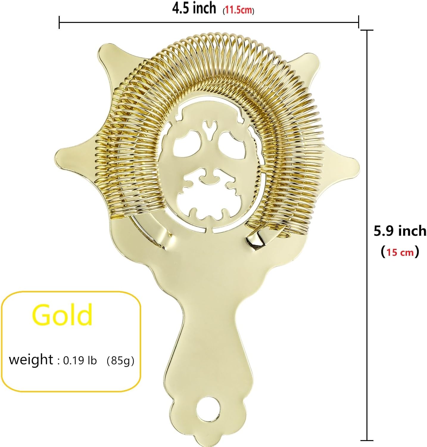 Elegant 4-Prong Cocktail Strainer with Hawthorne Design