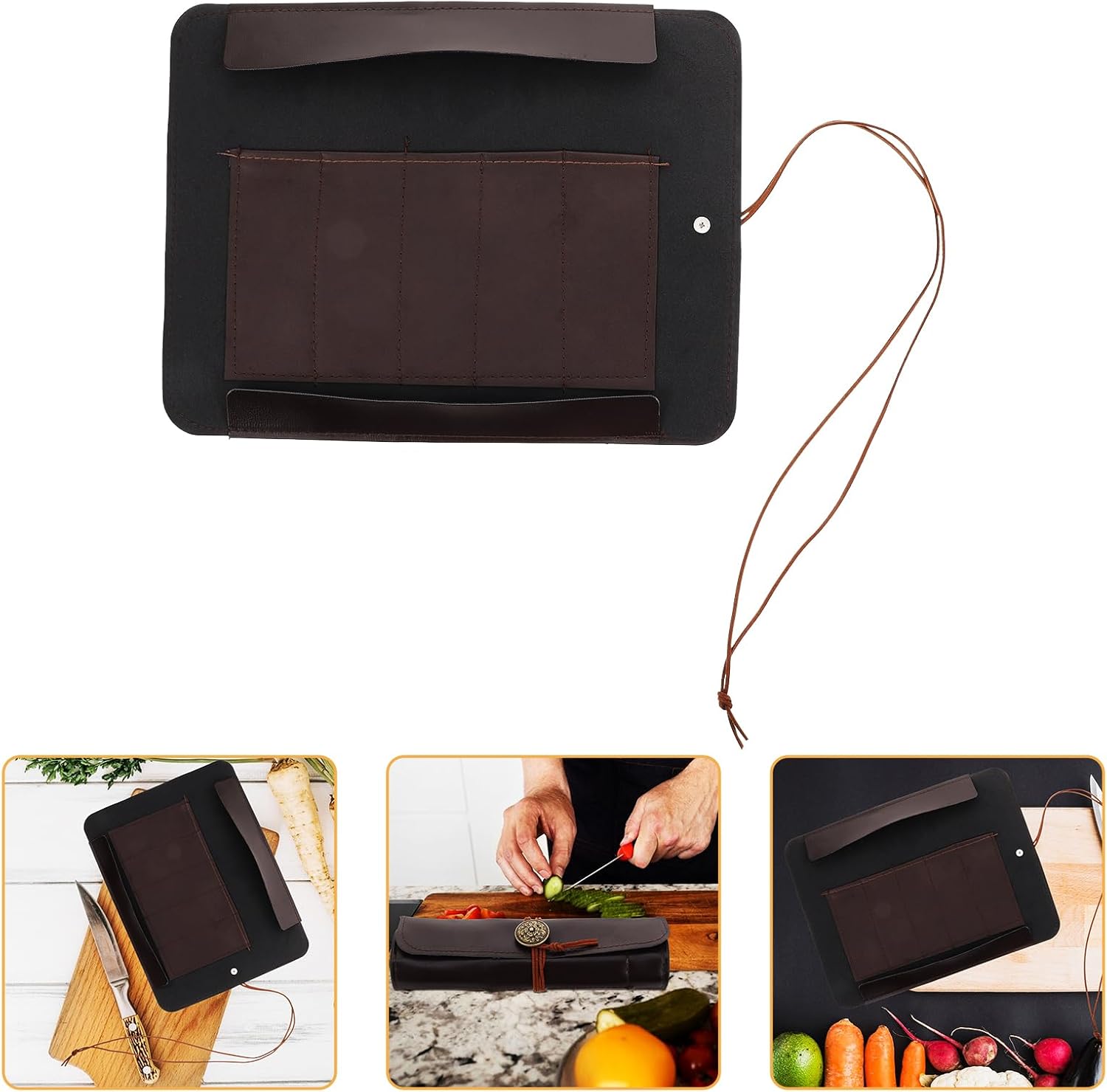 Premium Leather Knife Roll Bag for Professionals