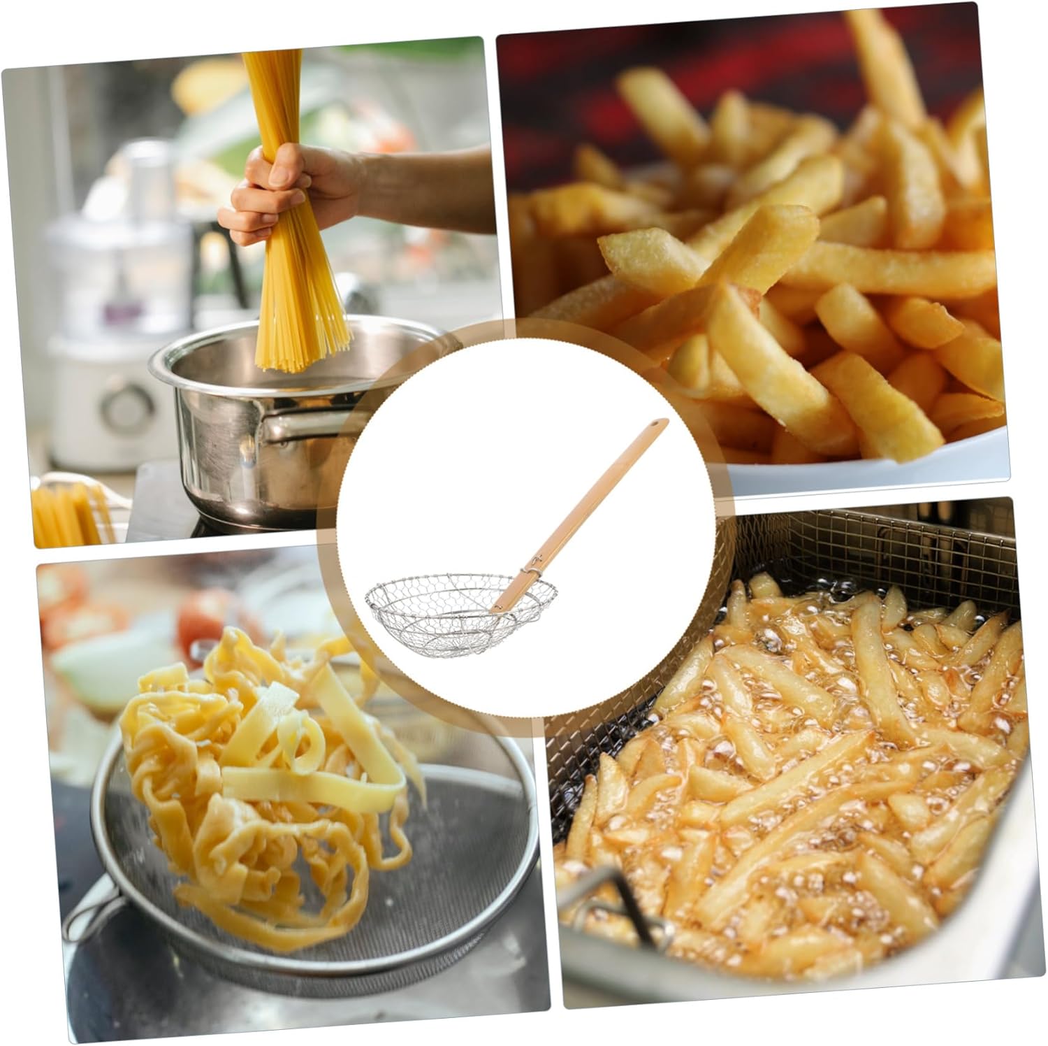 Stainless Steel Fried Slippery Net Skimmer Spoon for Cooking Home Kitchen Tool