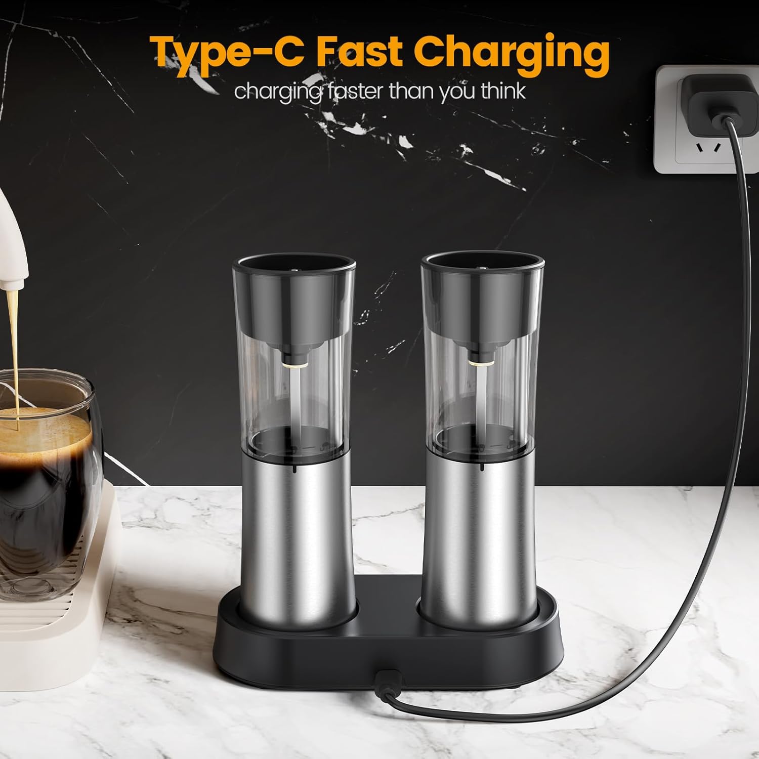 DI MORE Electric Salt and Pepper Grinder Set