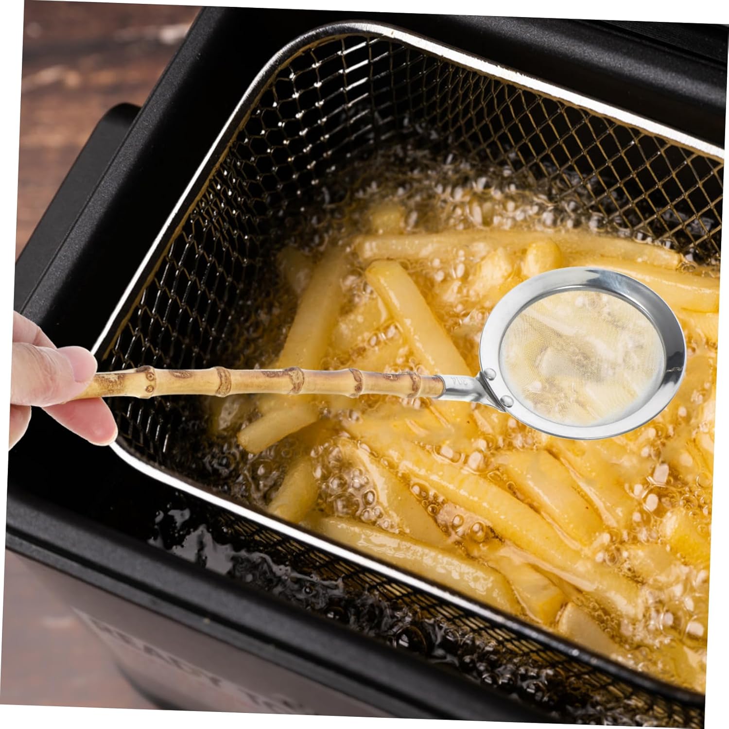Ergonomic 304 Stainless Steel Colander Ladle for Kitchen Use