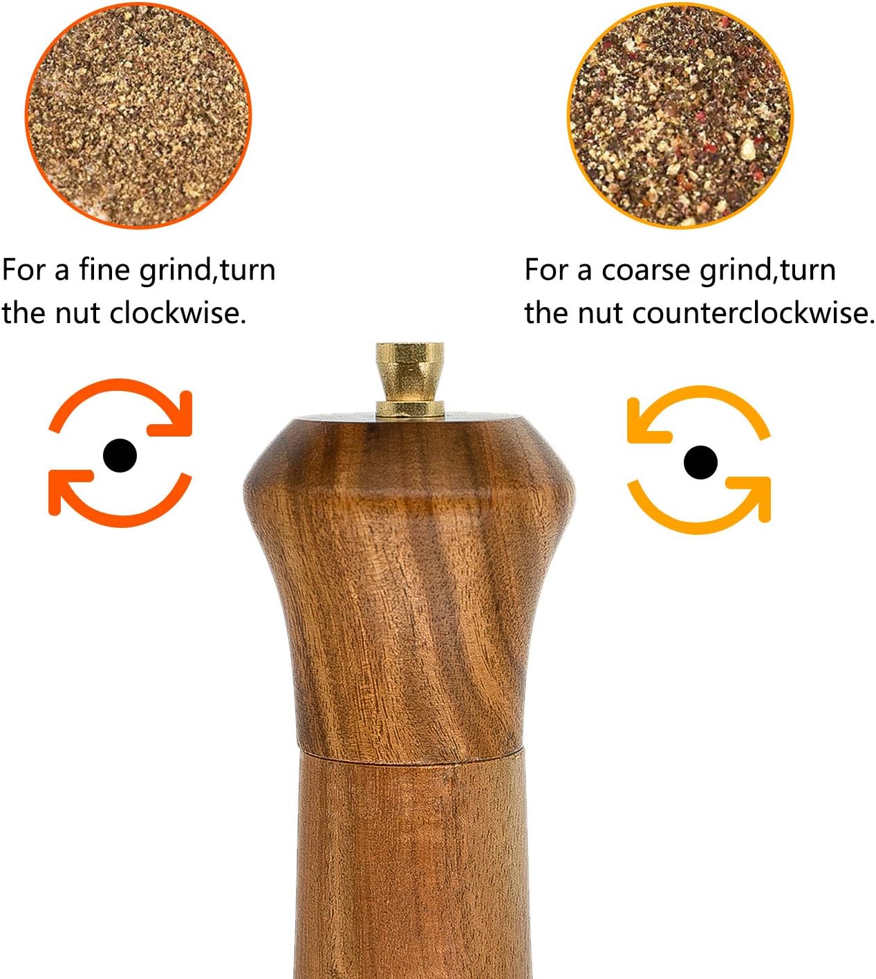 Elegant Acacia Wooden Pepper Grinder Salt and Pepper Shaker Gift