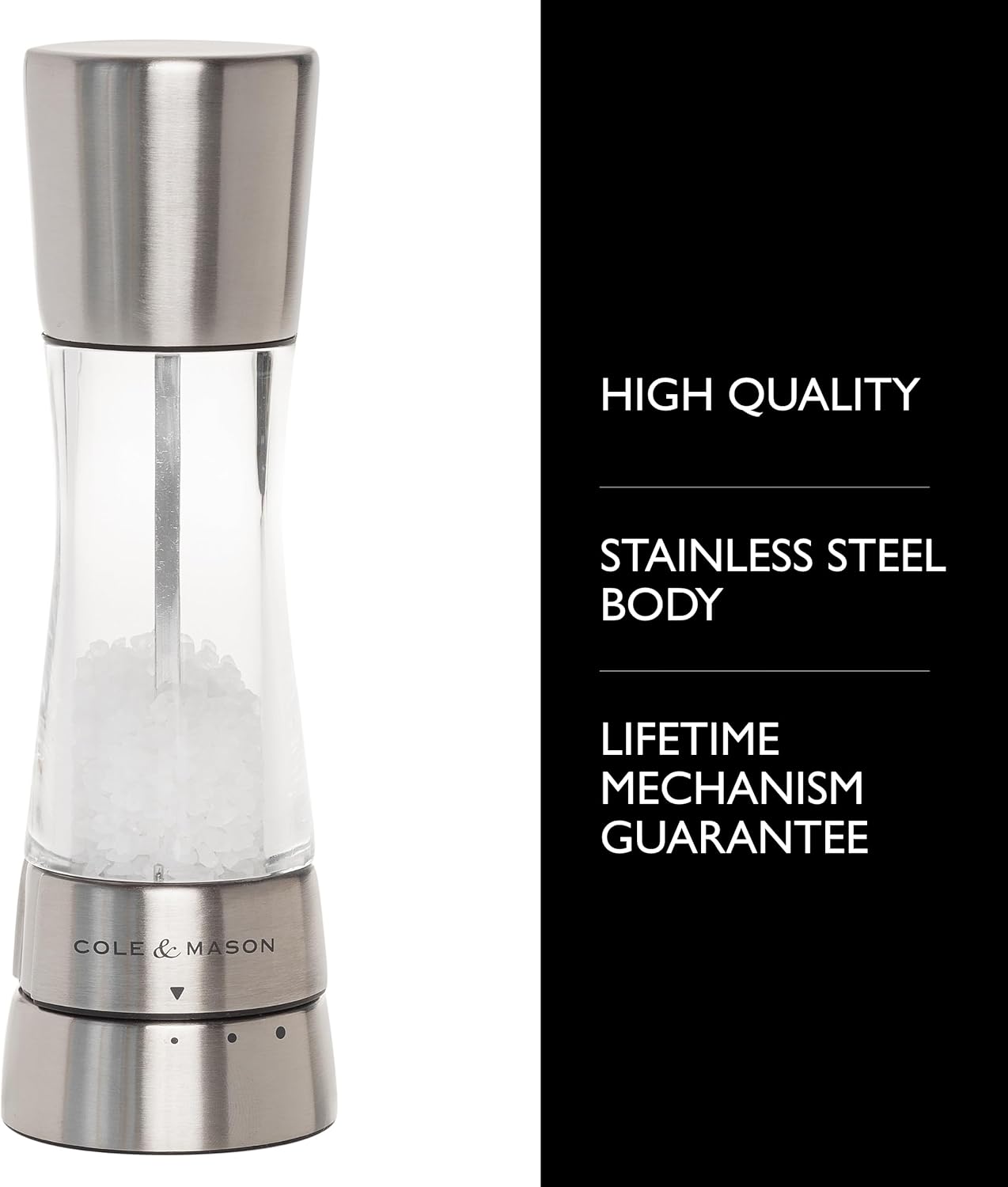 Cole Mason Derwent Salt Grinder - Stainless Steel Mill