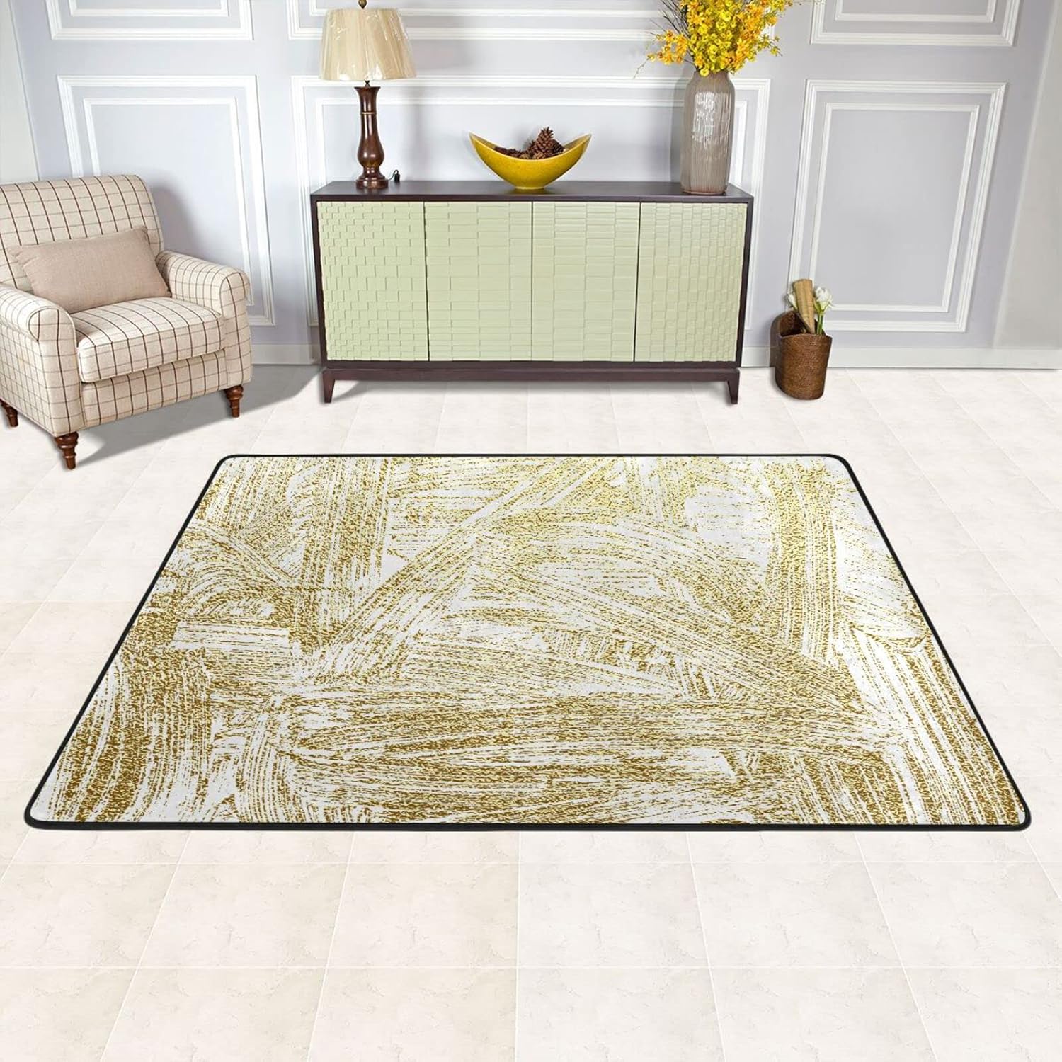 VIGTRO Abstract Golden Doodle Non-Slip Area Rug