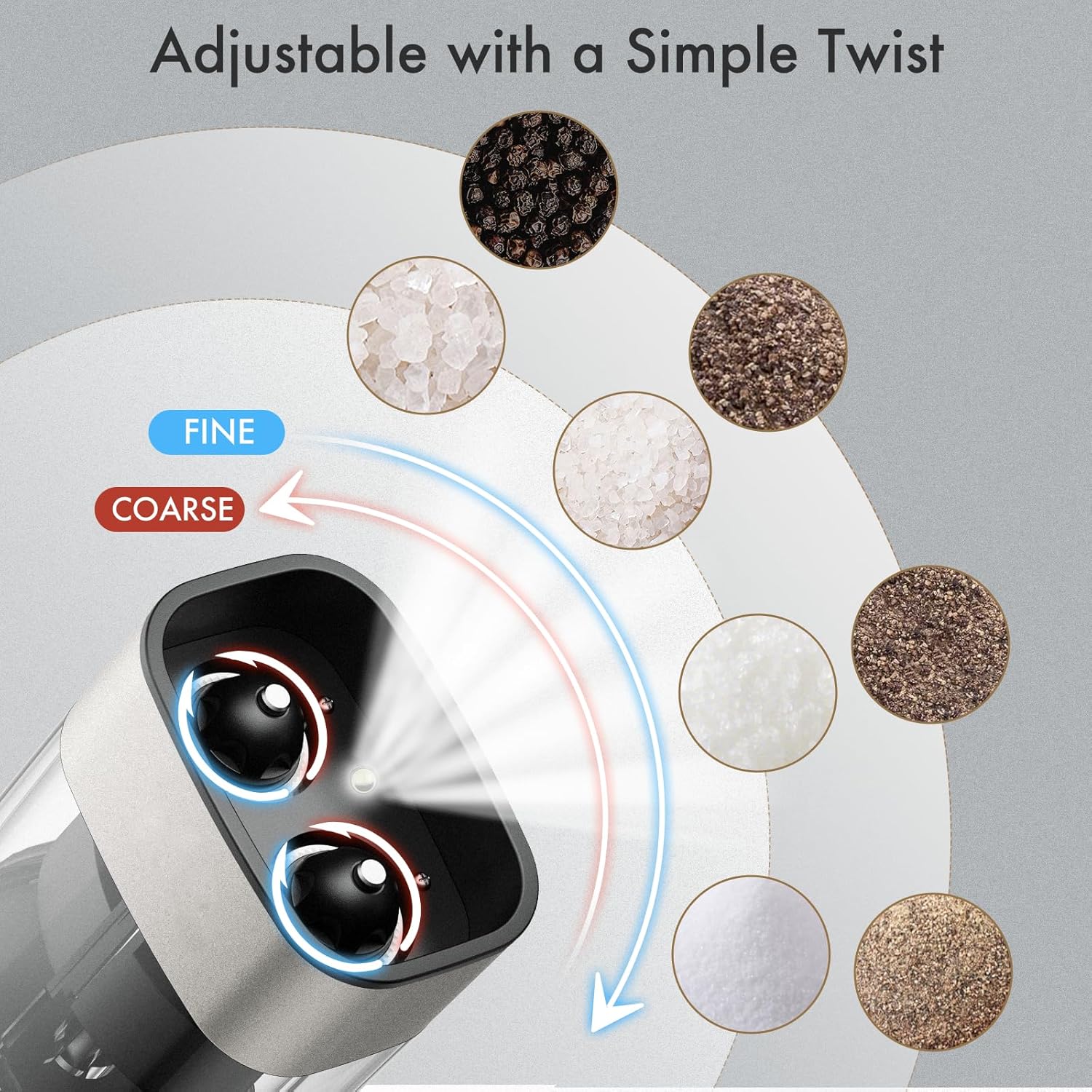 Sleek Electric Salt and Pepper Grinder Set