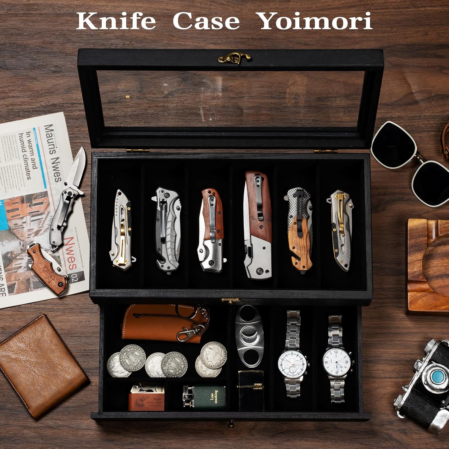 2-Layer Knife Display Case for 9-15 Knives