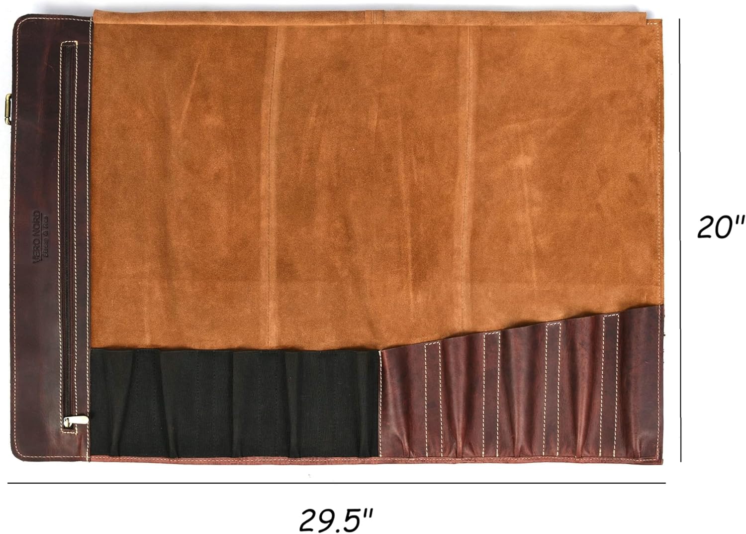 Stylish premium leather chef knife roll case