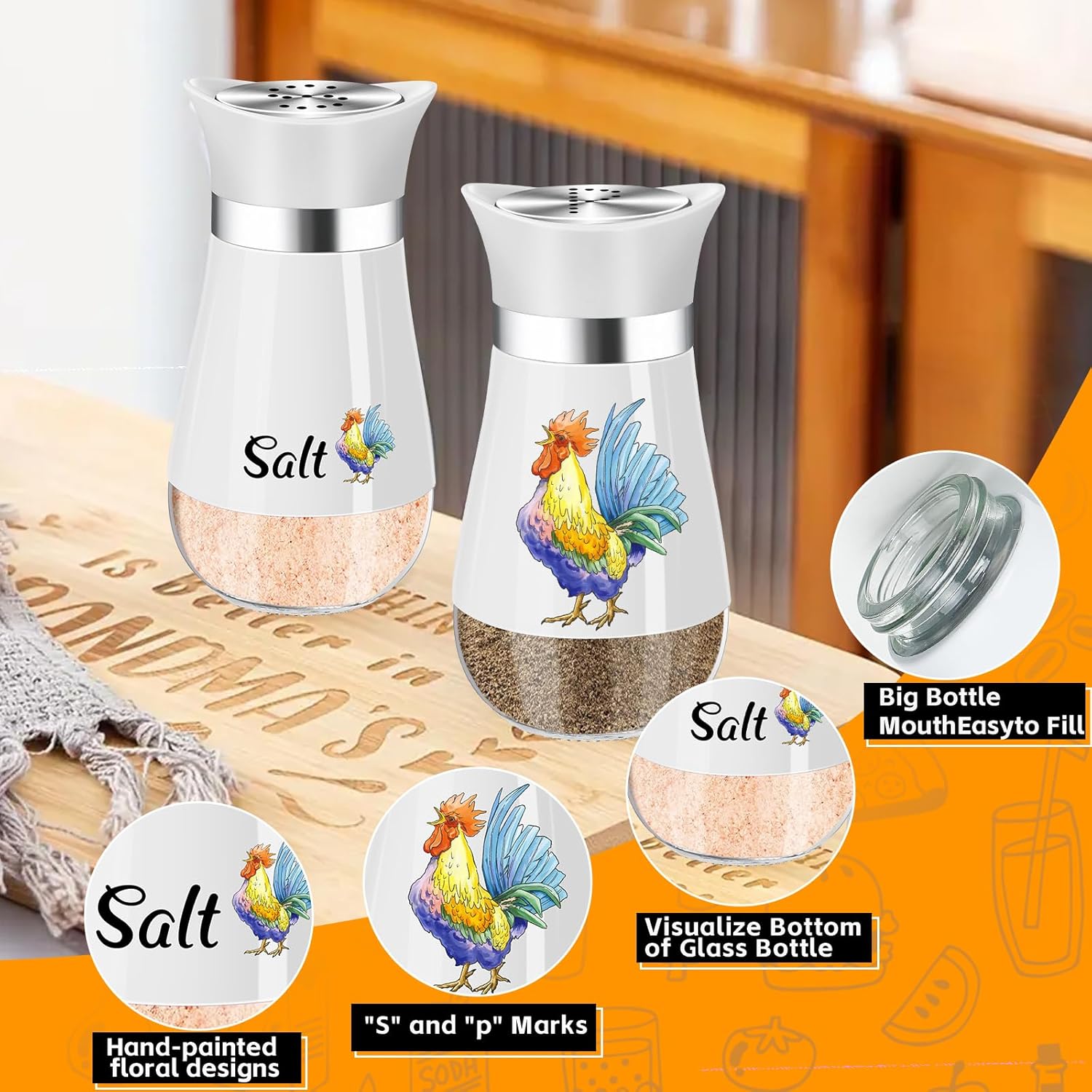 Refined Design Salt and Pepper Shaker Set for Chaos-Free Kitchen Living