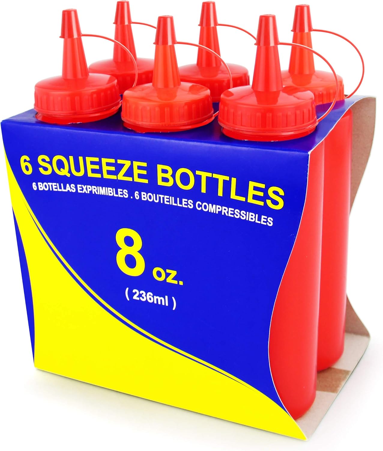 New Star Foodservice Squeeze Bottles 8 oz Pack of 6 - Durable Kitchenessential