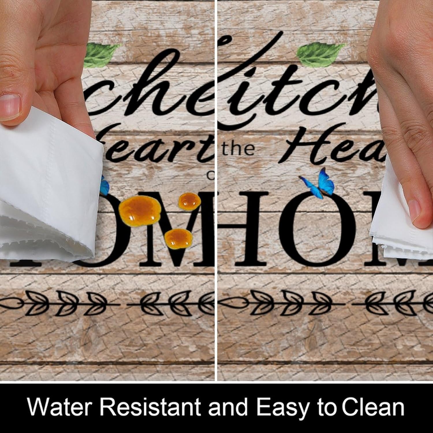 Two-Piece Non-Skid Kitchen Mat Set with Comfortable Floral Designs