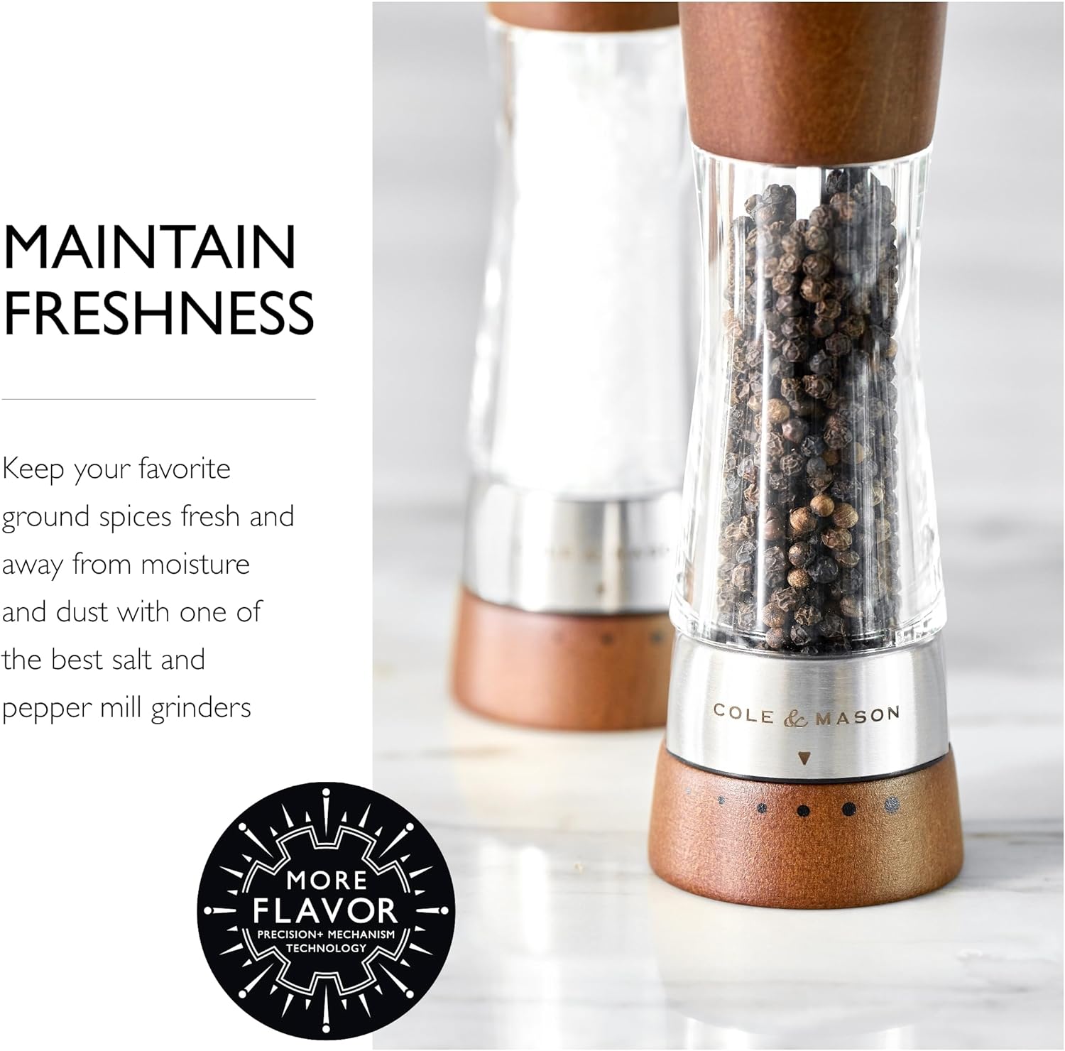Cole Mason Derwent grinder set - Precision sea salt and black pepper mills