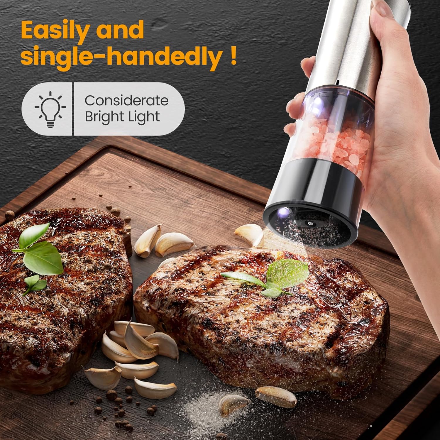 DI MORE Electric Salt and Pepper Grinder Set