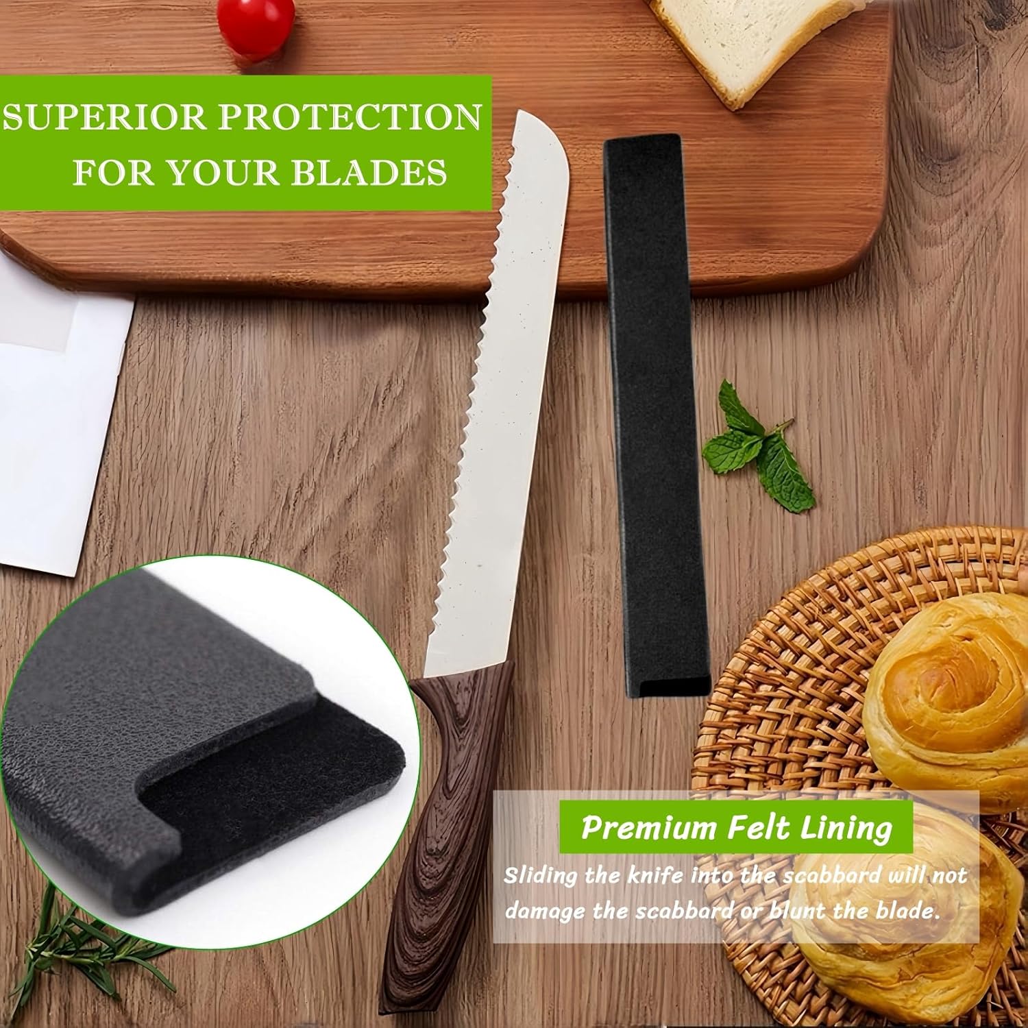 BLIRITEL 2 PCS Knife Sheath Universal Kitchen Knife Covers