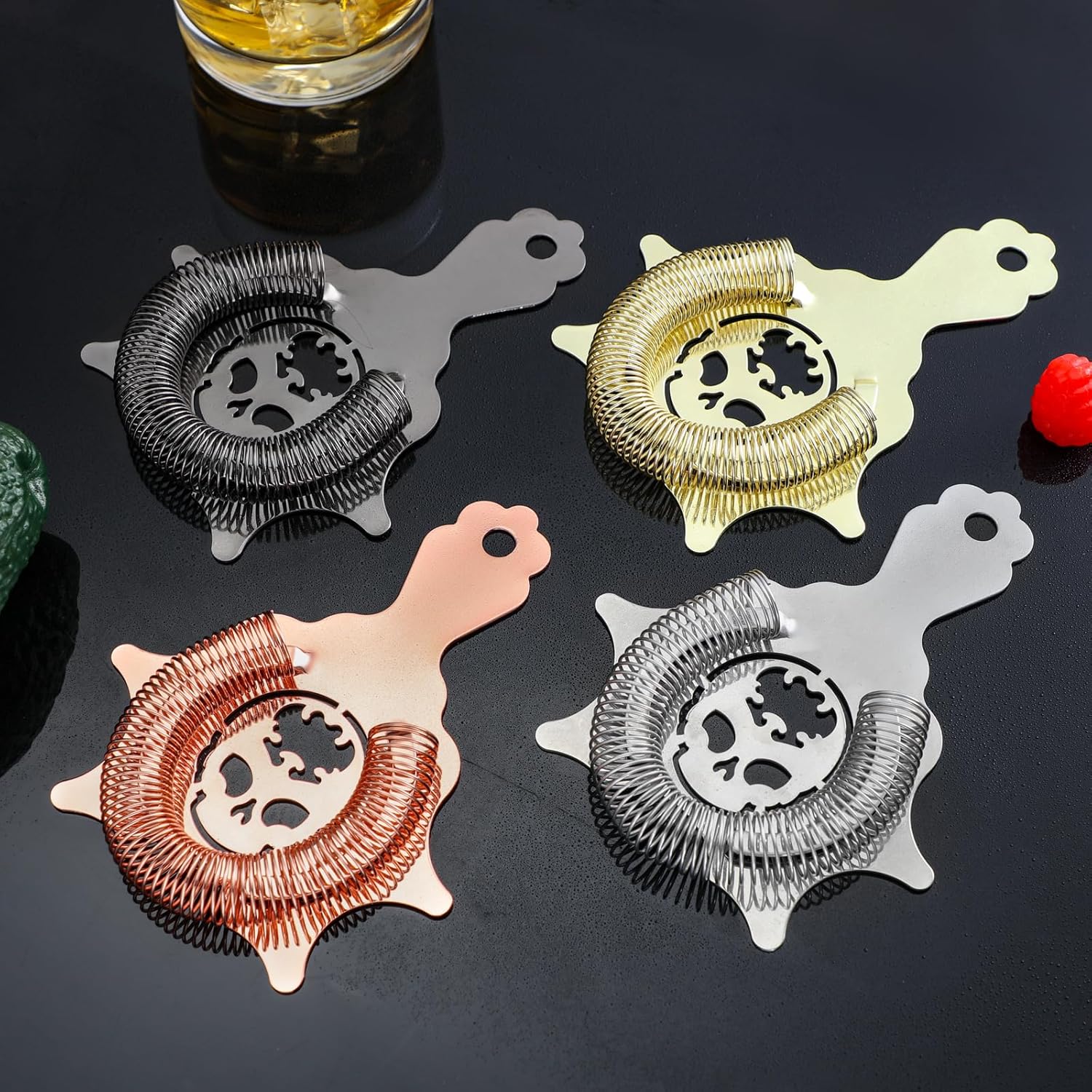 Elegant 4-Prong Cocktail Strainer with Hawthorne Design
