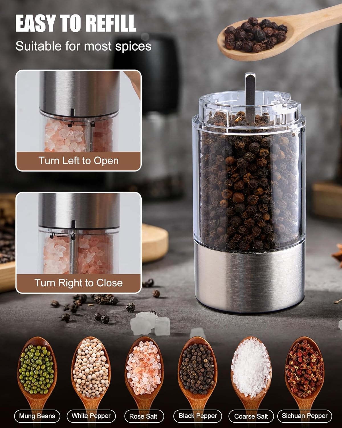 GIVEBEST RECHARGABLE ELECTRIC SALT AND pepper GRINDERS