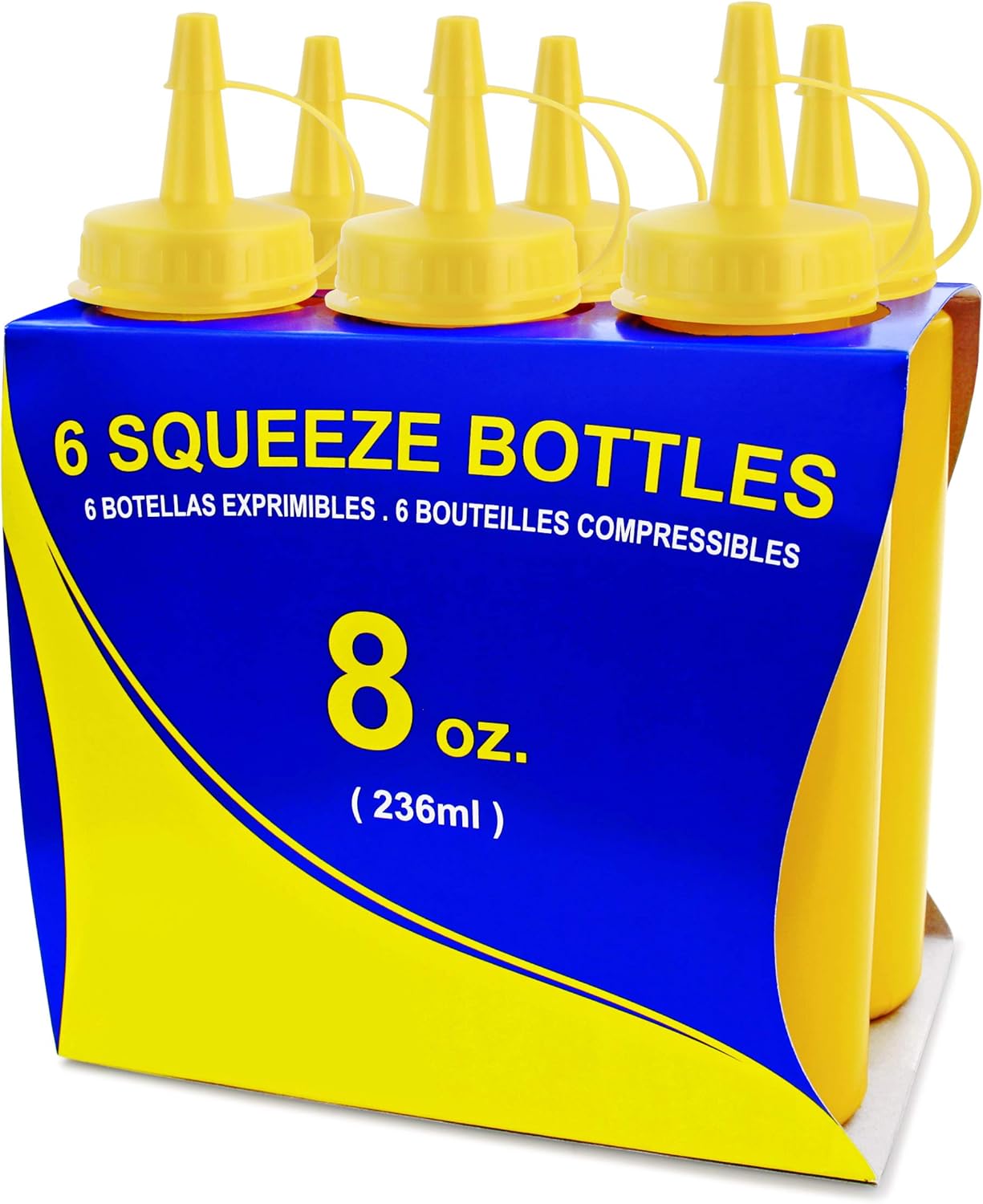 New Star Foodservice 8oz Squeeze Bottles Set of 6