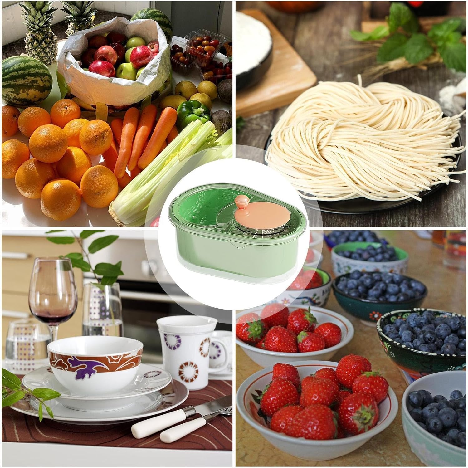 Fast Portable Fruit Washer with Strainer