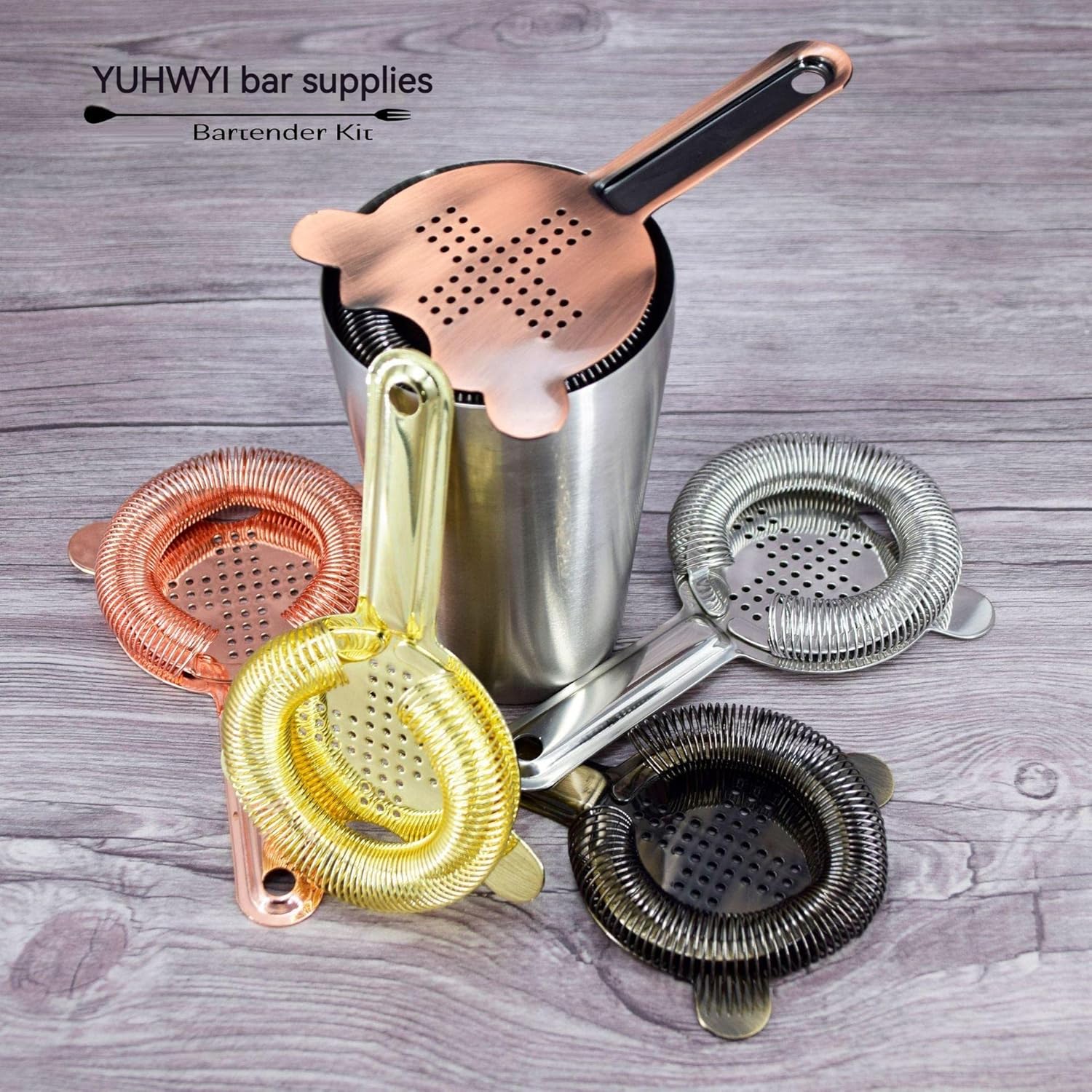Professional Bartenders Best Choice Stainless Steel Cocktail Strainer with 100 Wire Spring