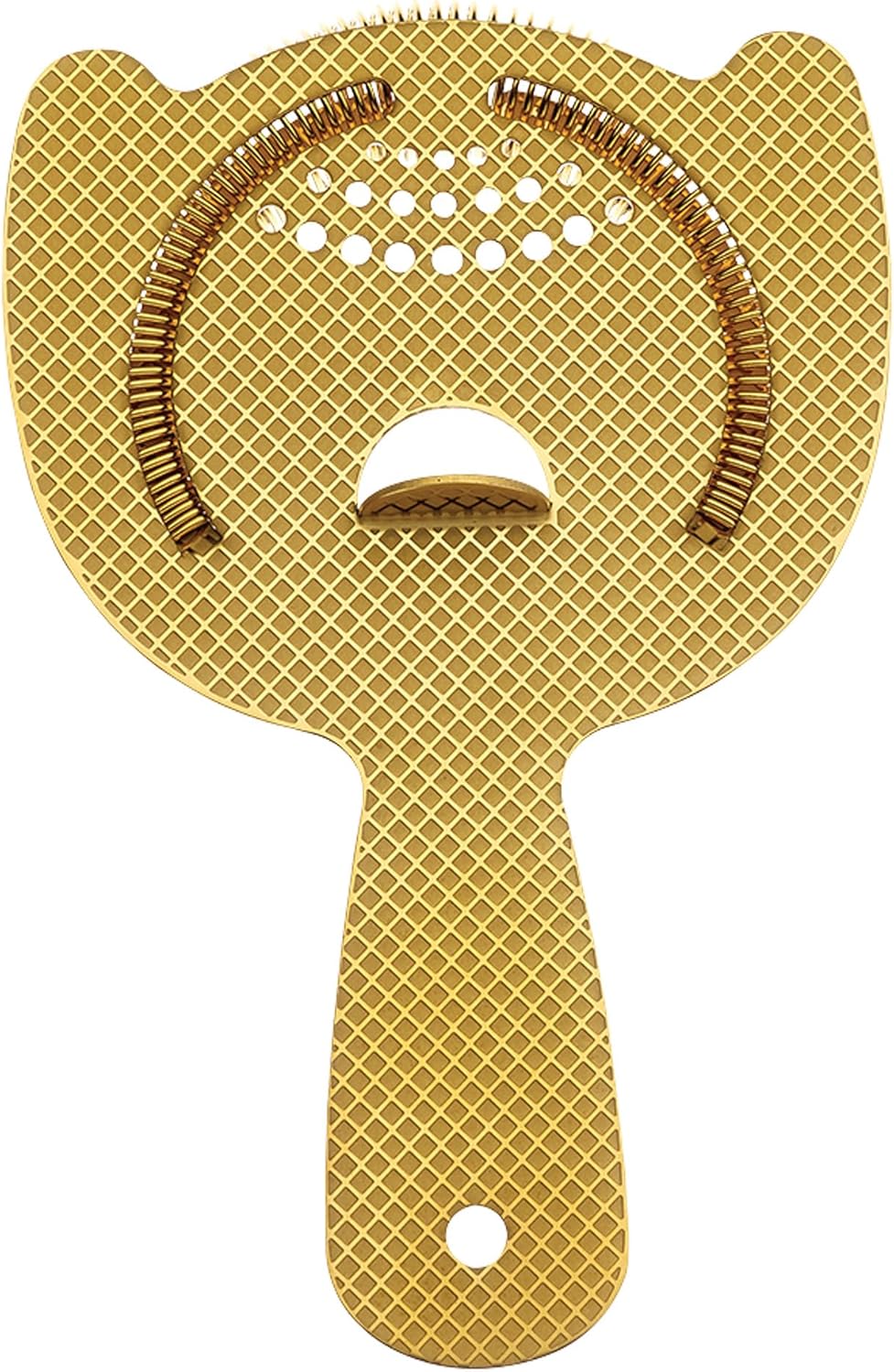 Barfly Diamond Lattice Etch Heavy Duty Spring Bar Strainer Gold Plated