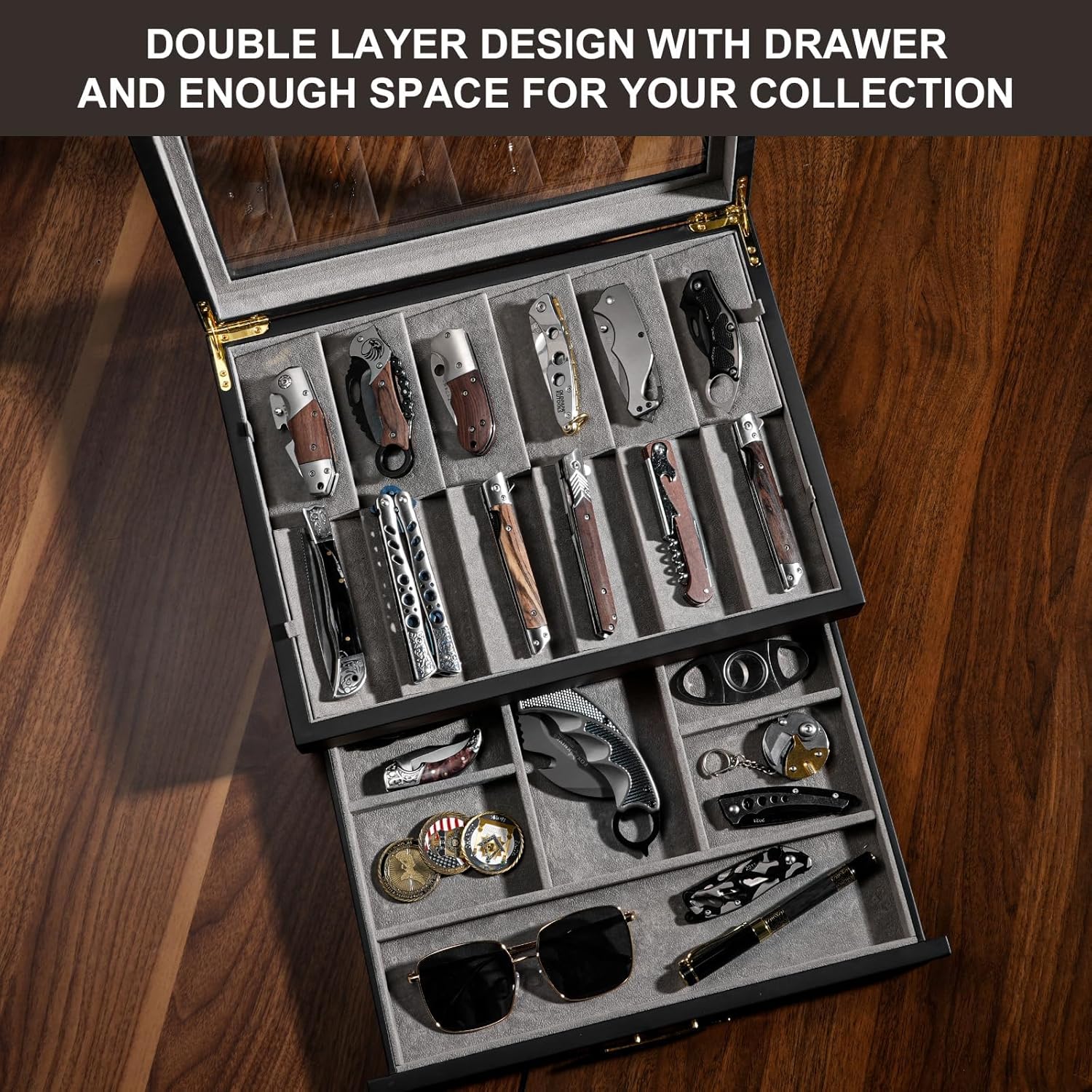 Ultimate Pocket Knife Display Case for Collections Gift