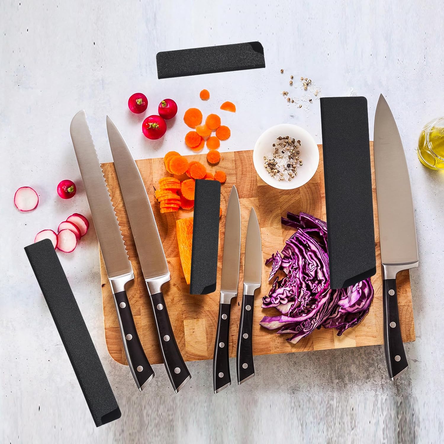 PATIKIL 2-Piece Knife Protector for 8 Chef Knife Black