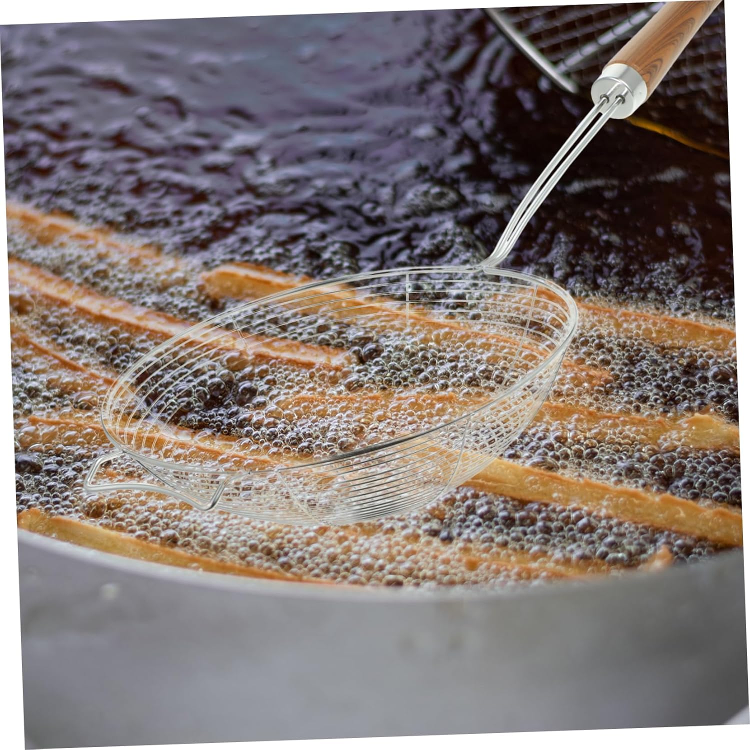 Cabilock Stainless Steel Skimmer Ladle 304 Mesh Strainer