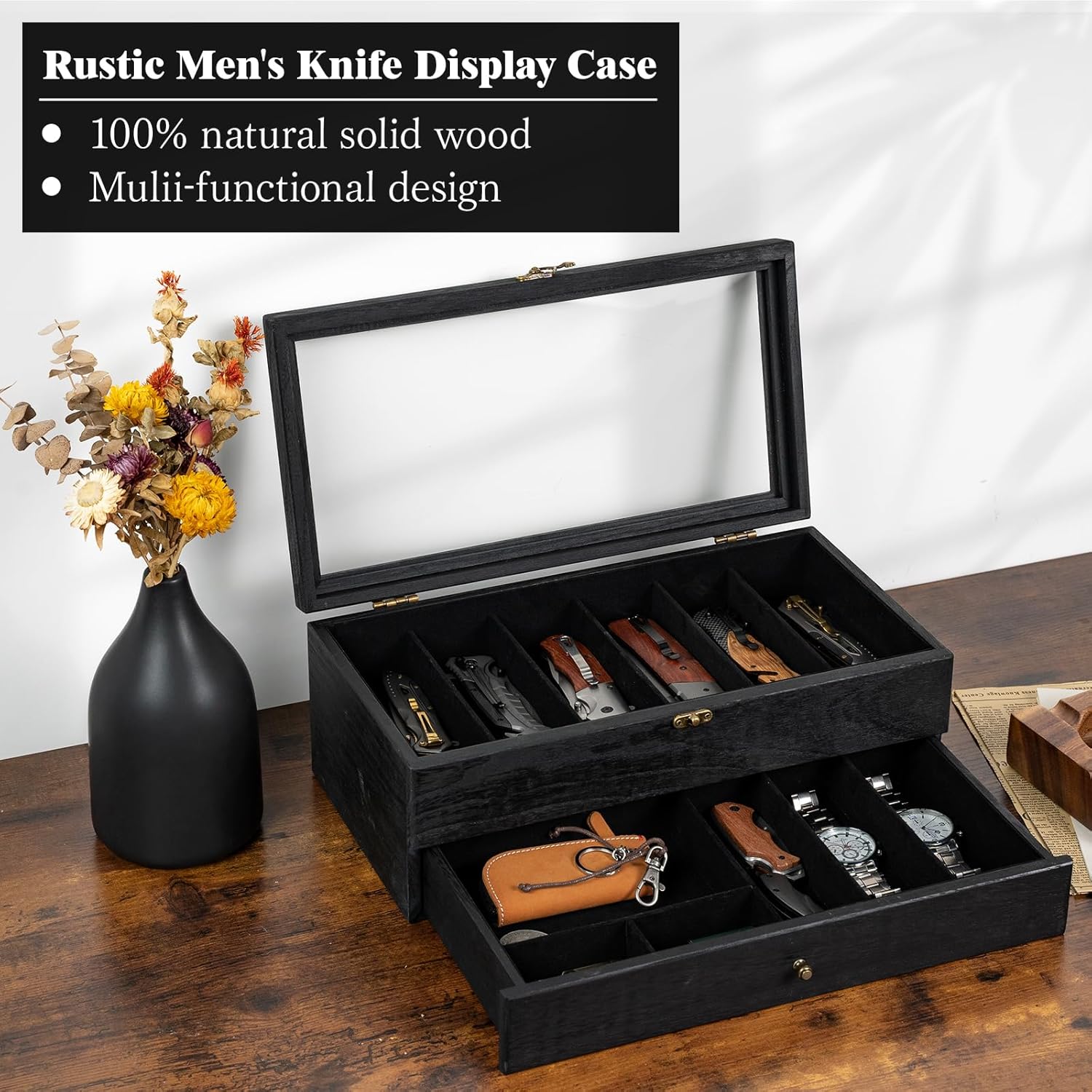2-Layer Knife Display Case for 9-15 Knives