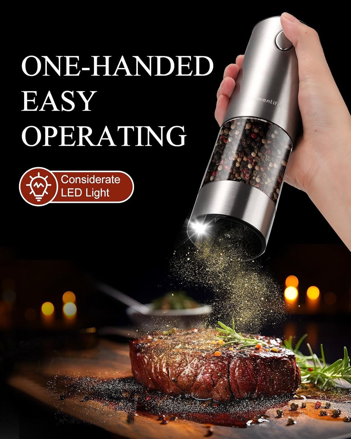 Electric Salt and Pepper Grinder Set