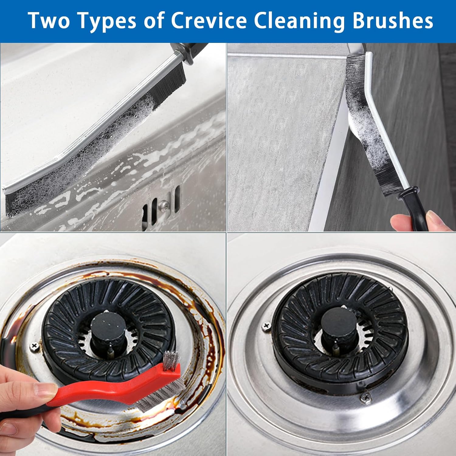 JUREIT Crevice Gap Cleaning Brush Set for Deep Cleaning