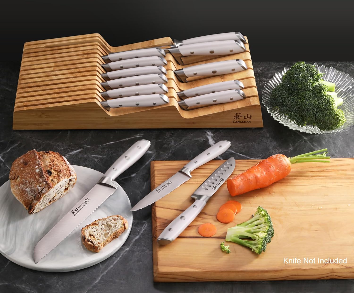 Cangshan Bamboo 15-Slot In-Drawer Knife Organizer