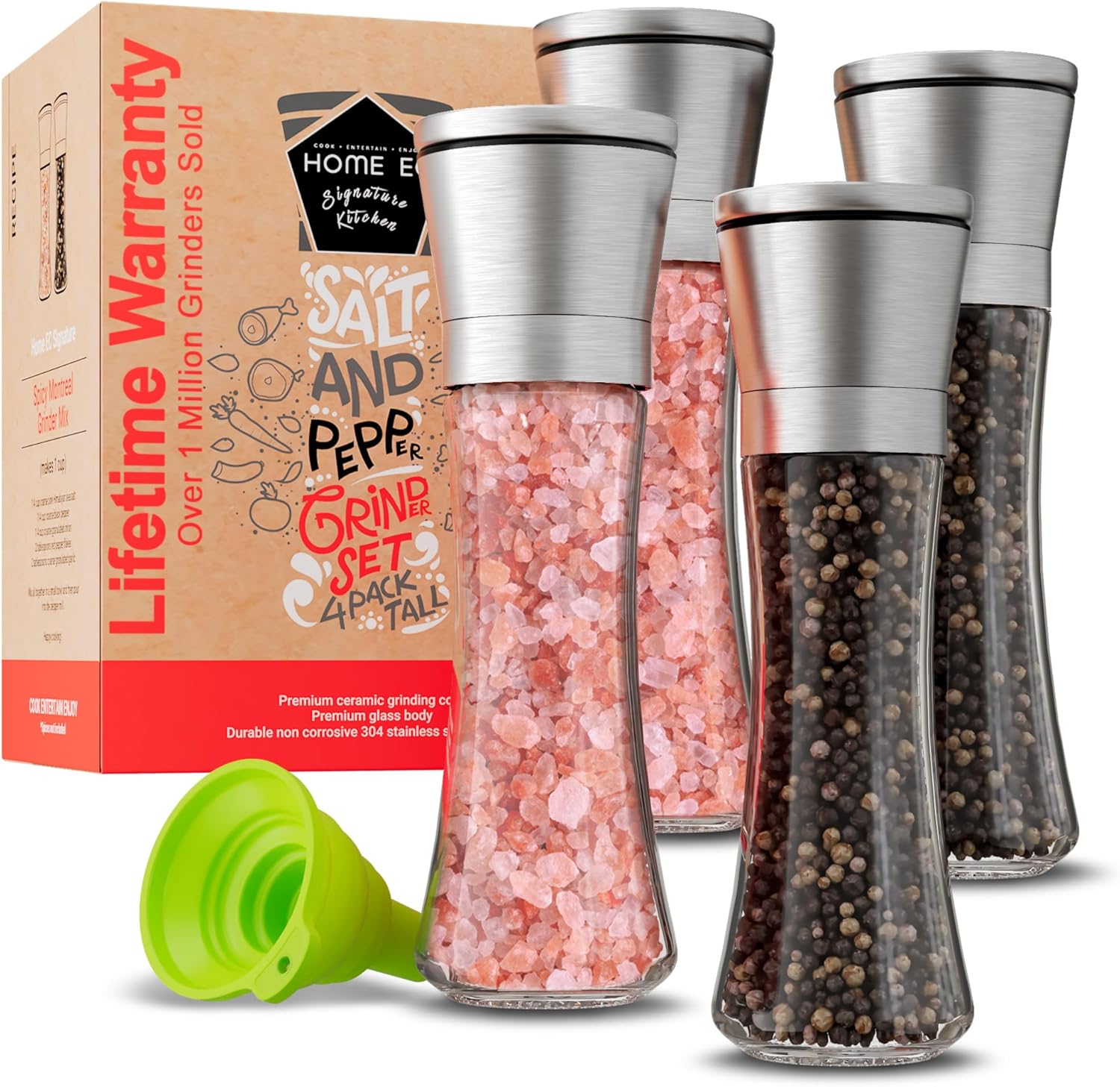 Adjustable Ceramic Salt Pepper Shakers Set