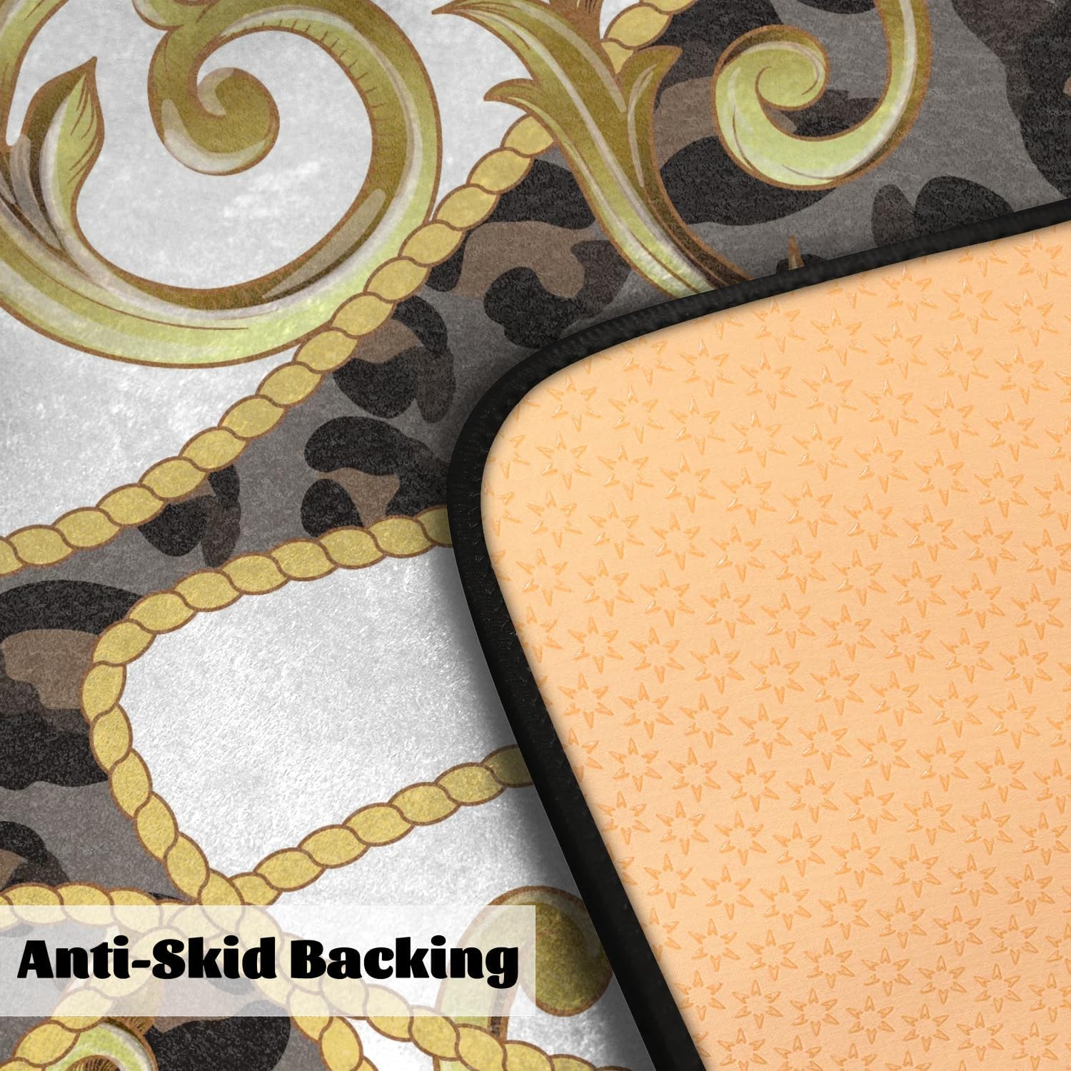 Funky QiuArt Cheetah Leopard Print Anti Fatigue Kitchen Mat