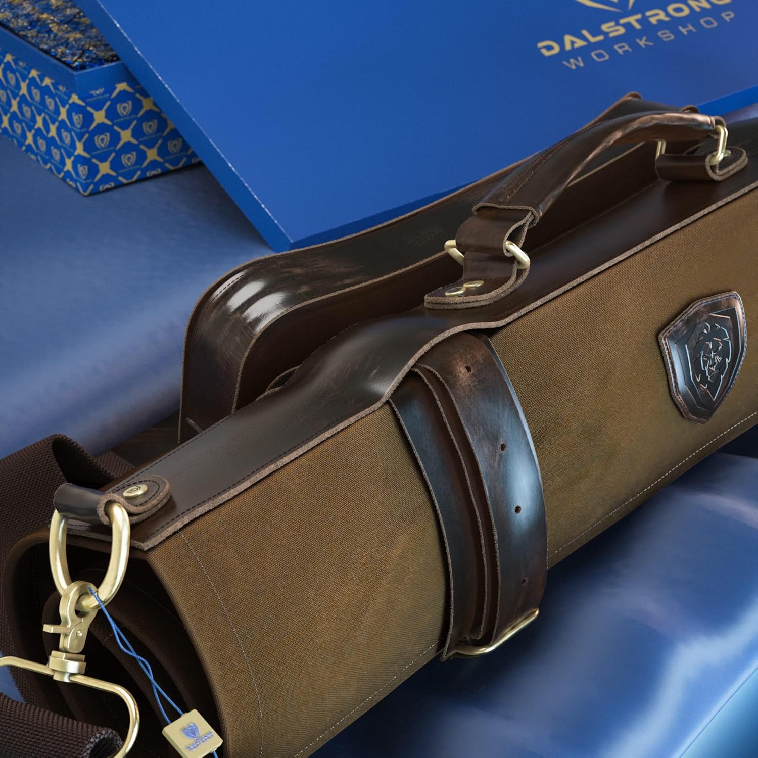 Dalstrong Nomad Knife Roll - Waxed Canvas Leather - 12oz - Made for Travel