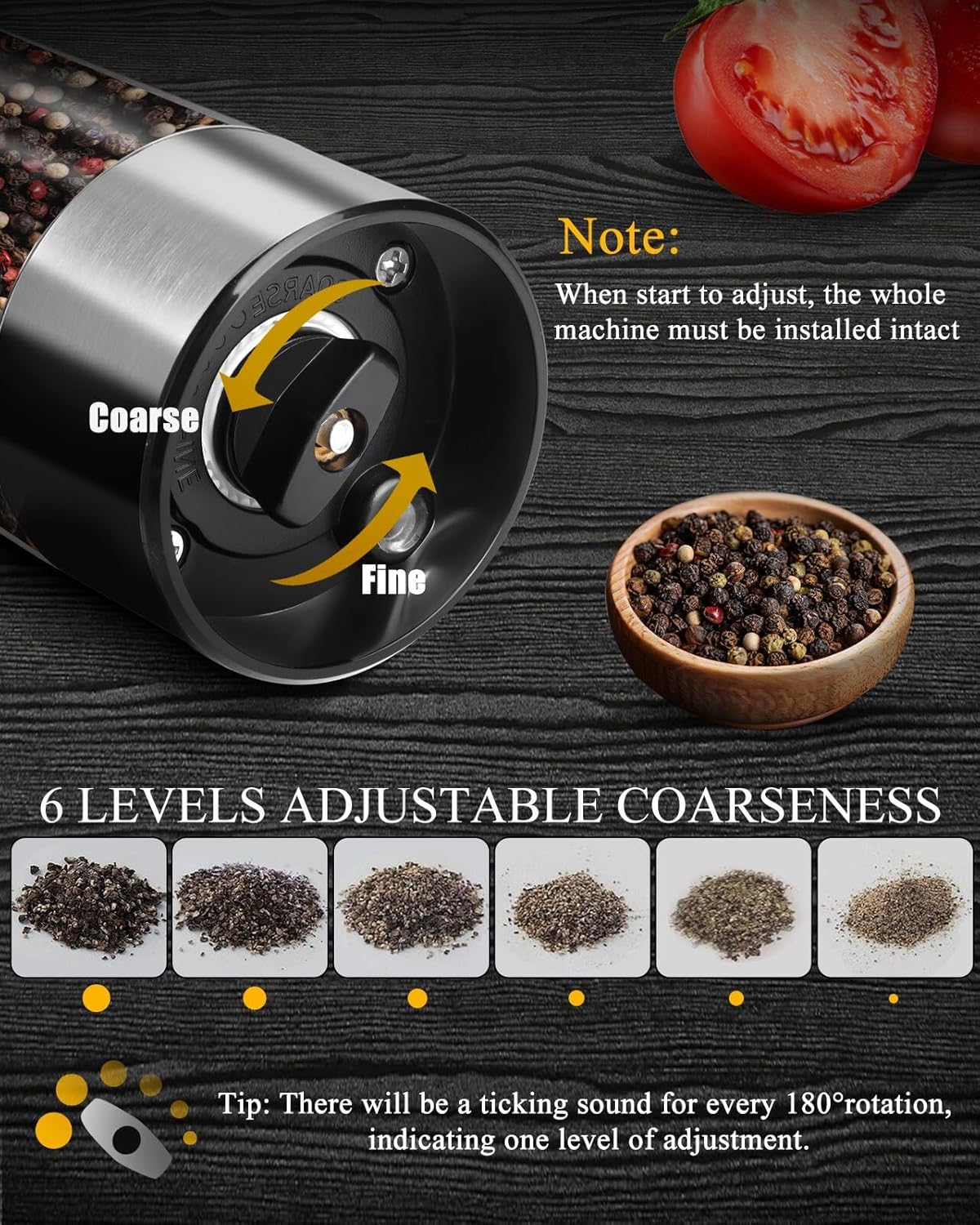 Electric Salt and Pepper Grinder Set