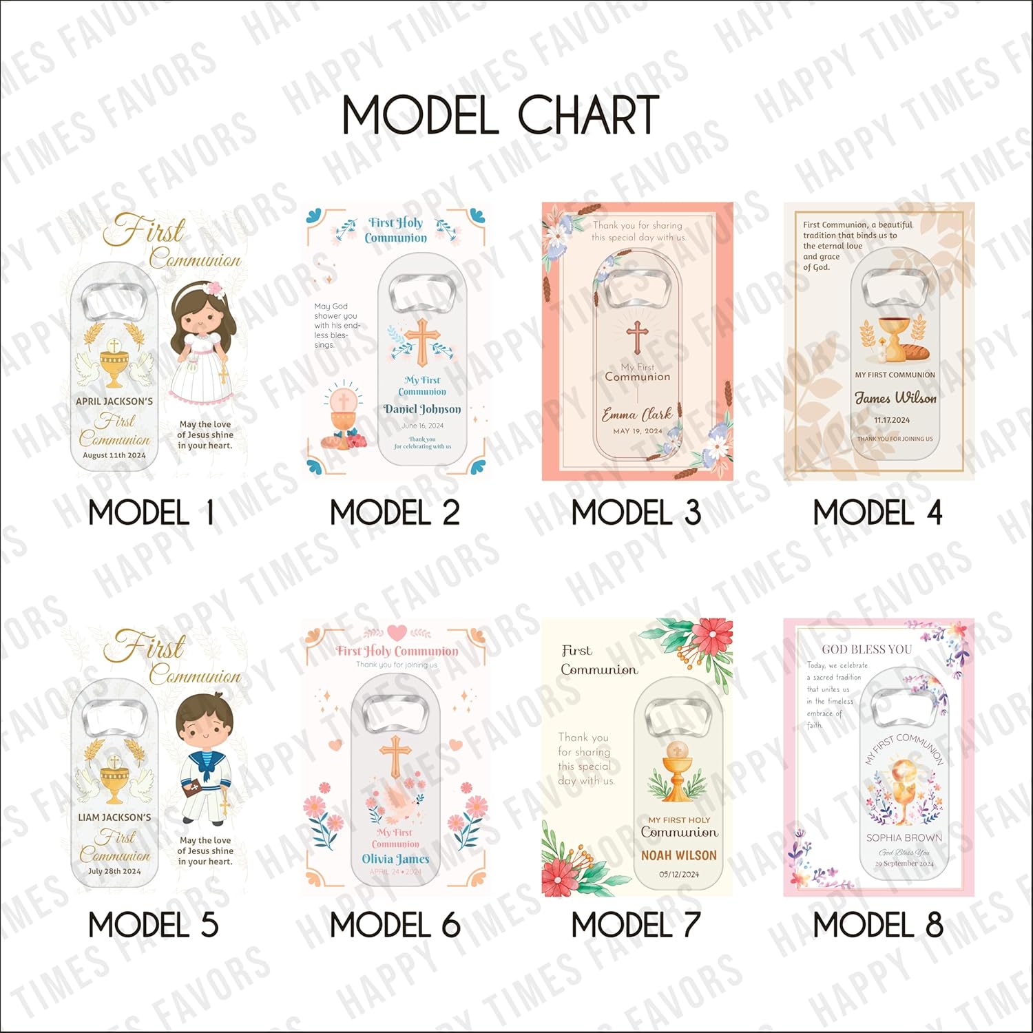 10-Pack Baptism Favors for Girls