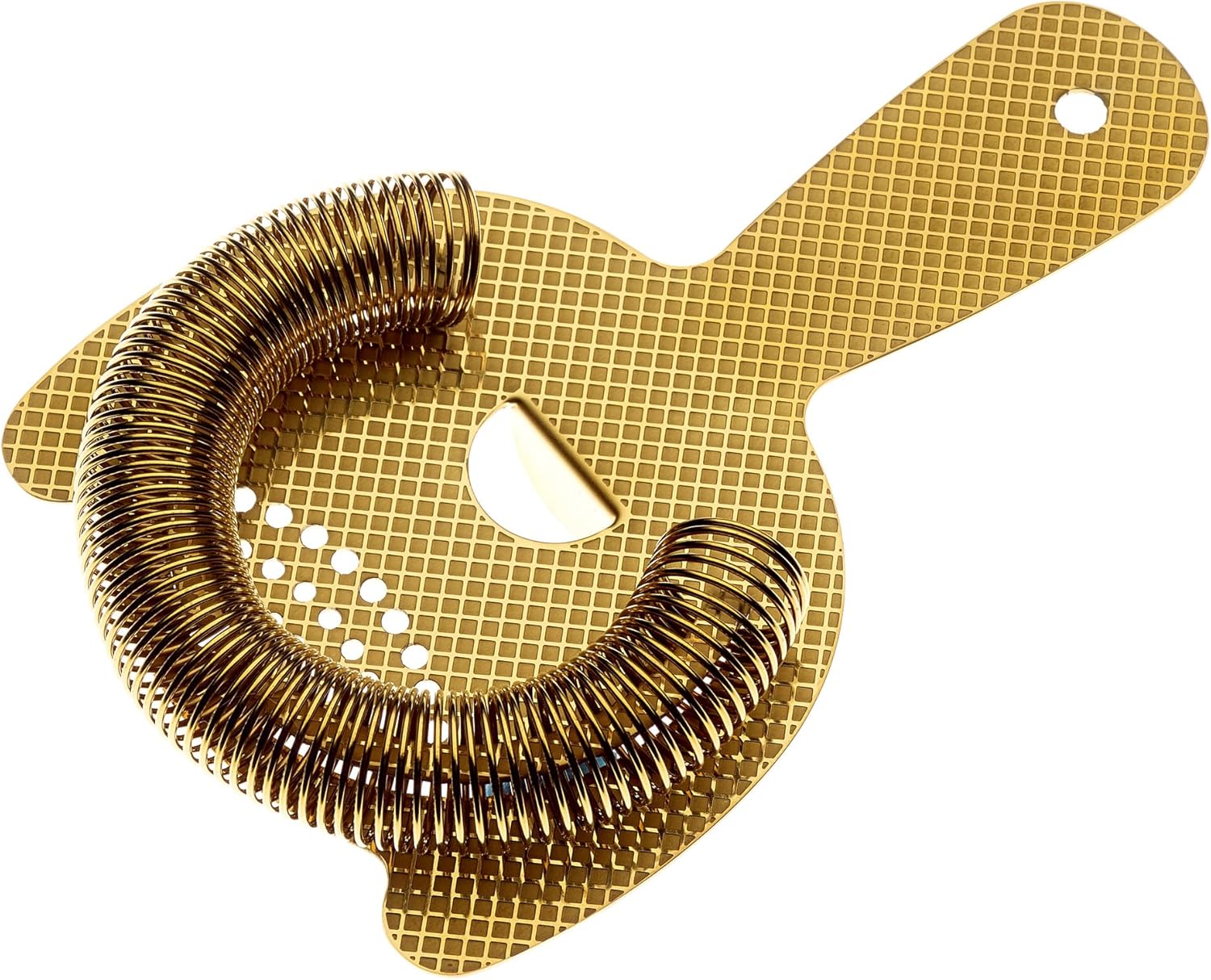 Barfly Diamond Lattice Etch Heavy Duty Spring Bar Strainer Gold Plated