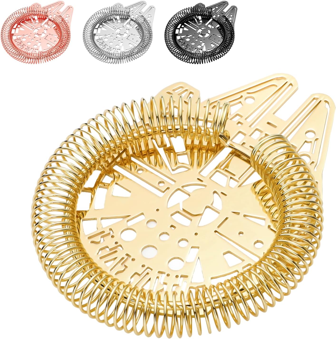 YUHWYI Hawthorne Cocktail Straterm Curved Handle Bar Strainer