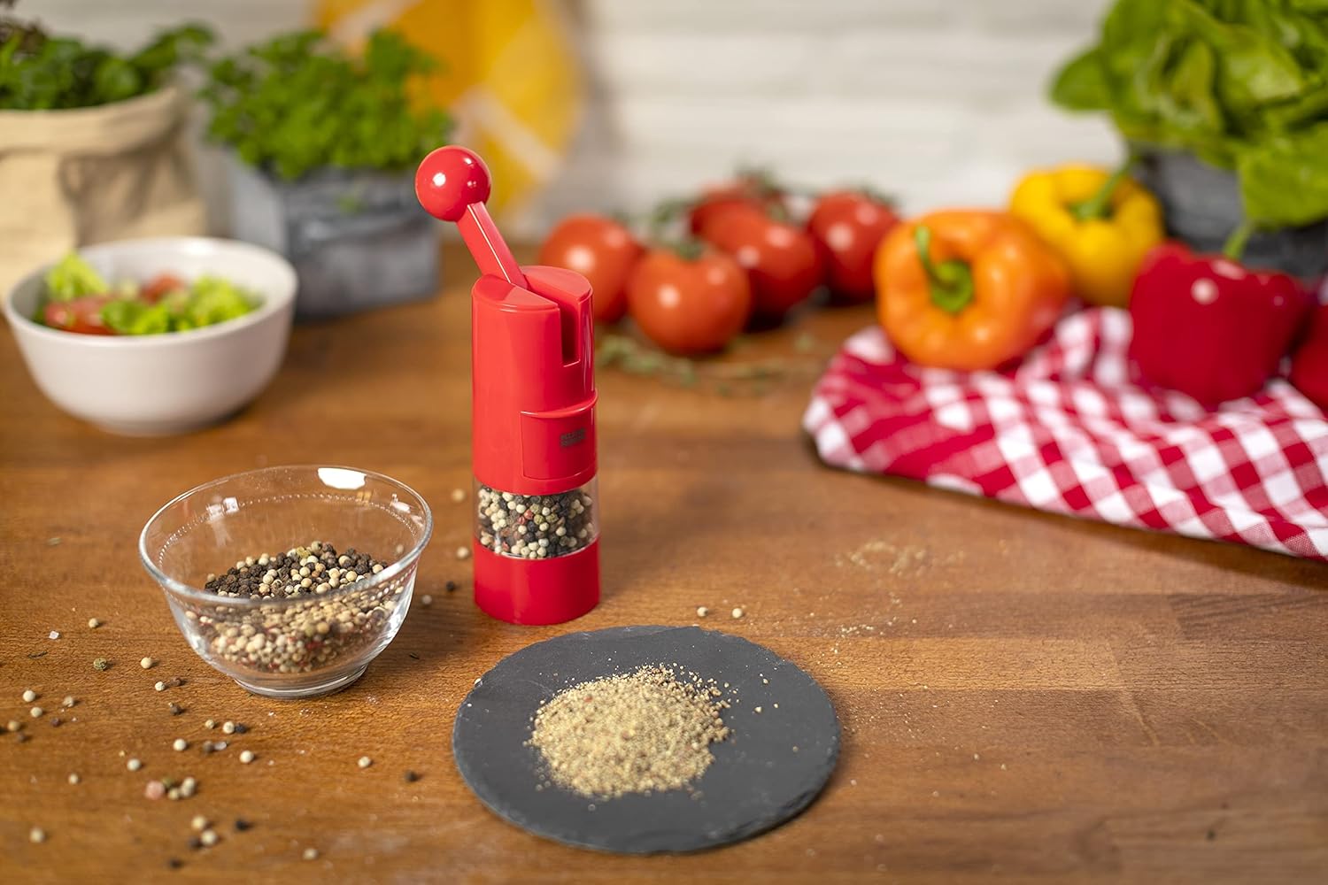 Adjustable Ratchet grinder Kuhn Rikon Red