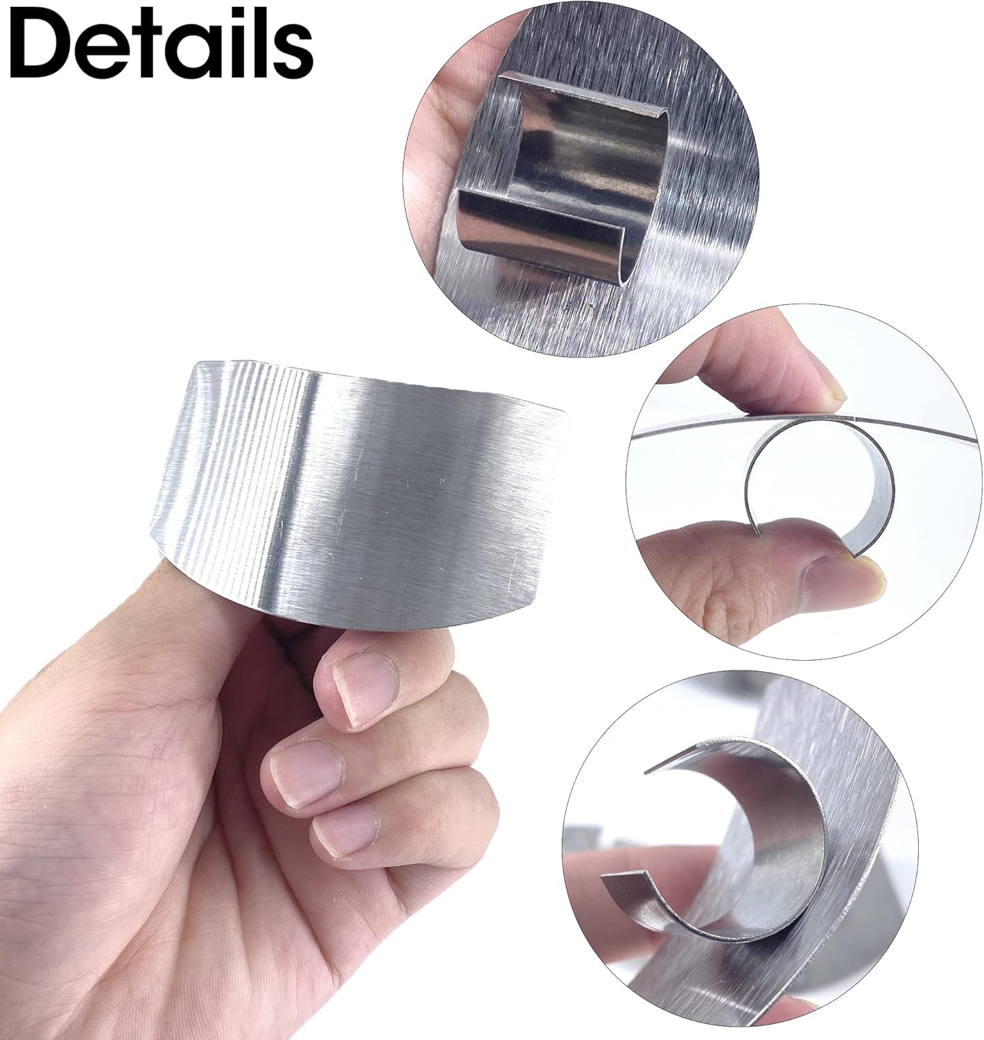 4-Piece Stainless Steel Finger Guards Cut Protect Kitchen Safety