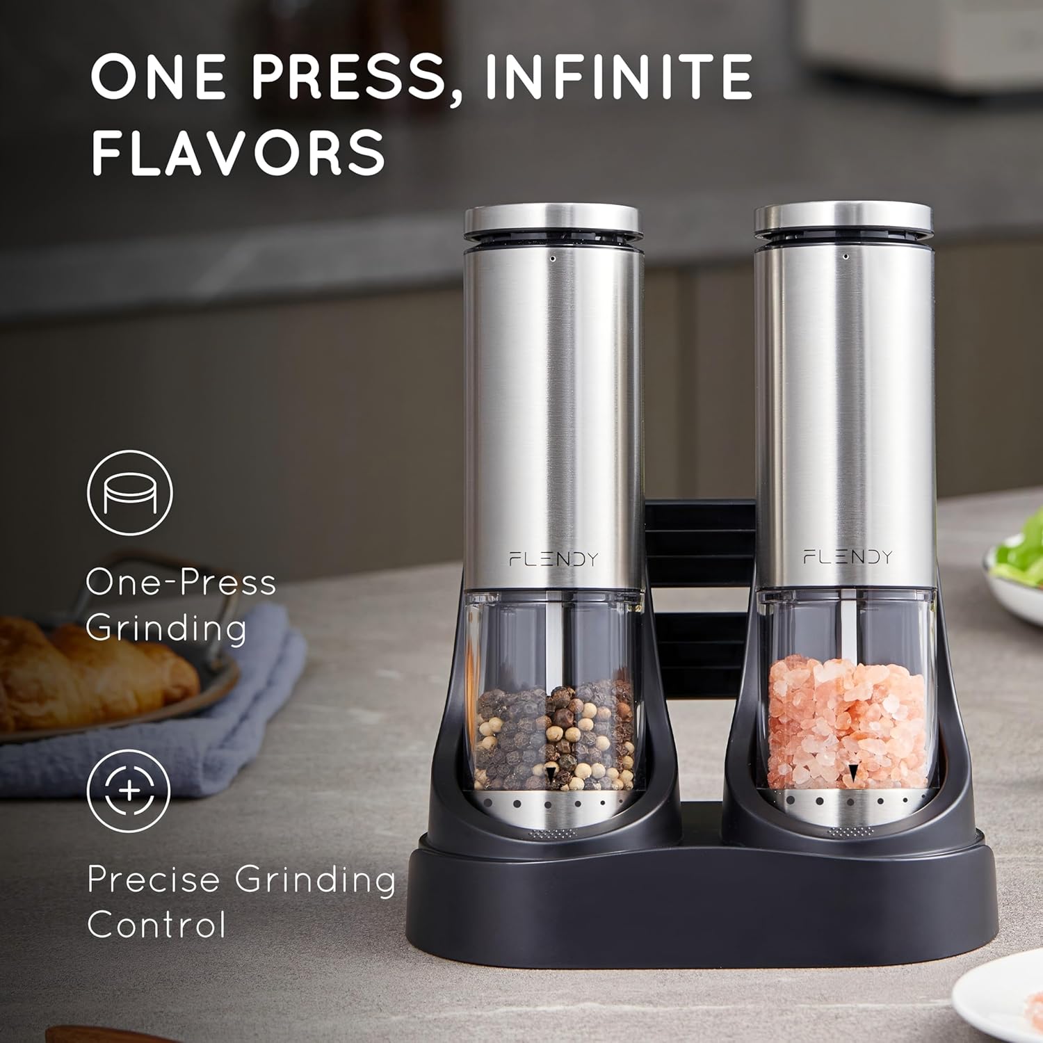 Flendy Electric Salt Pepper Grinder Set