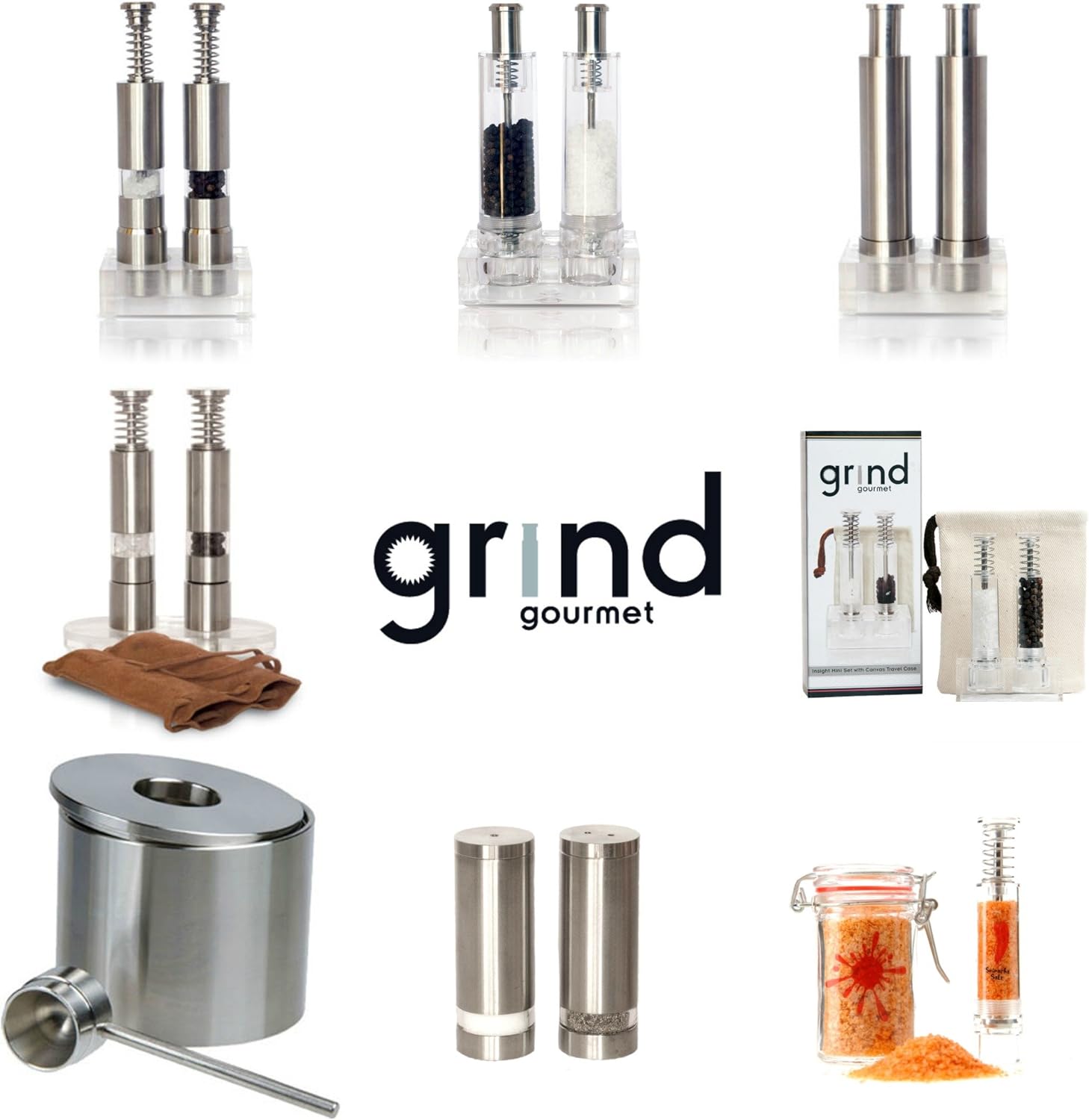 Grind Gourmet Original Pump Grind Salt Pepper Set
