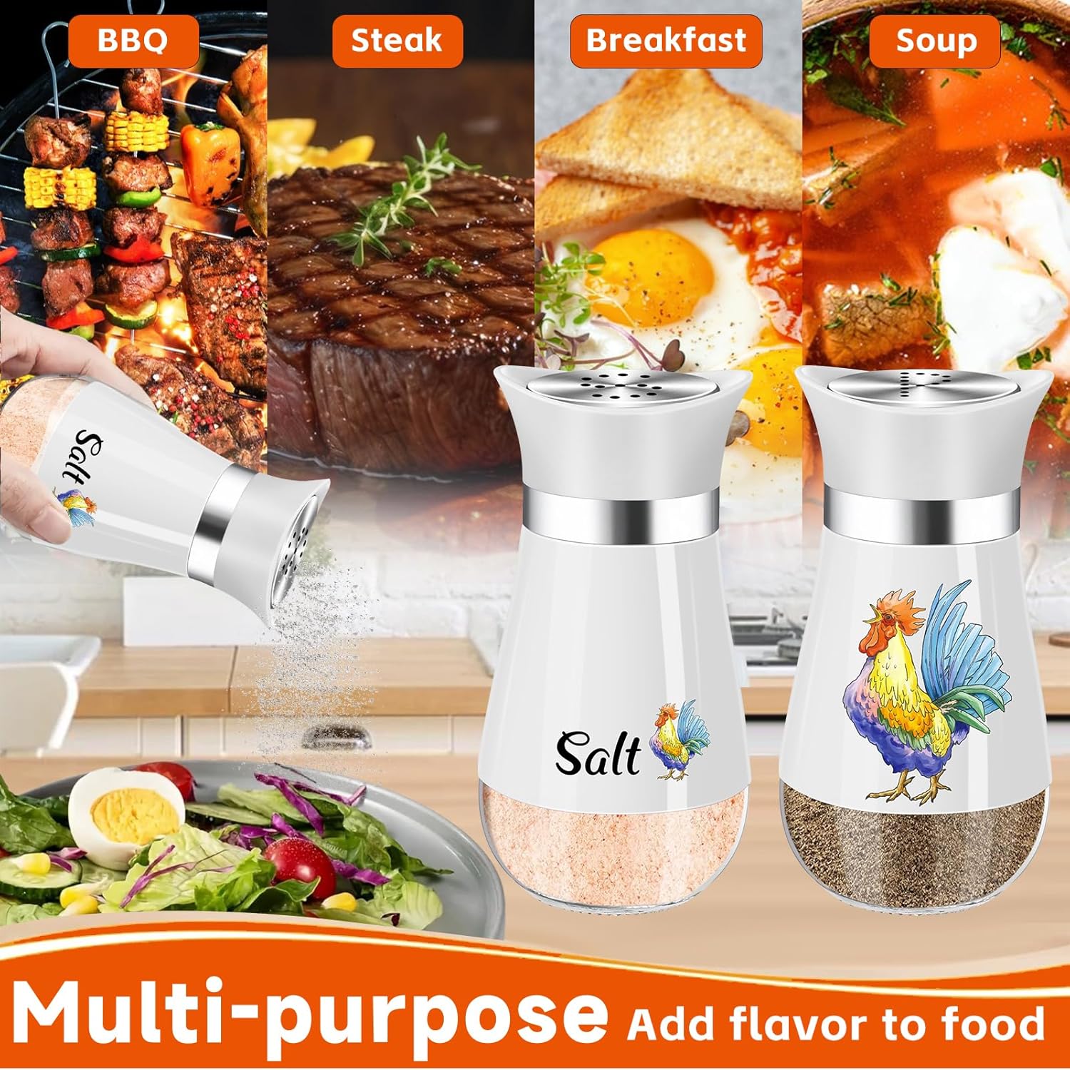 Refined Design Salt and Pepper Shaker Set for Chaos-Free Kitchen Living