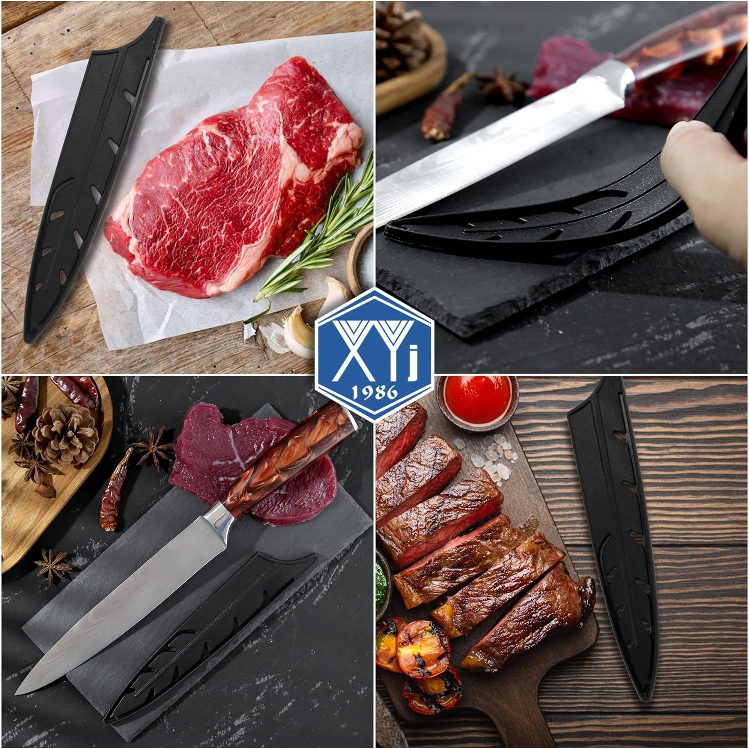Safety Knife Edge Guards Set for 8-inch Slicing Knives
