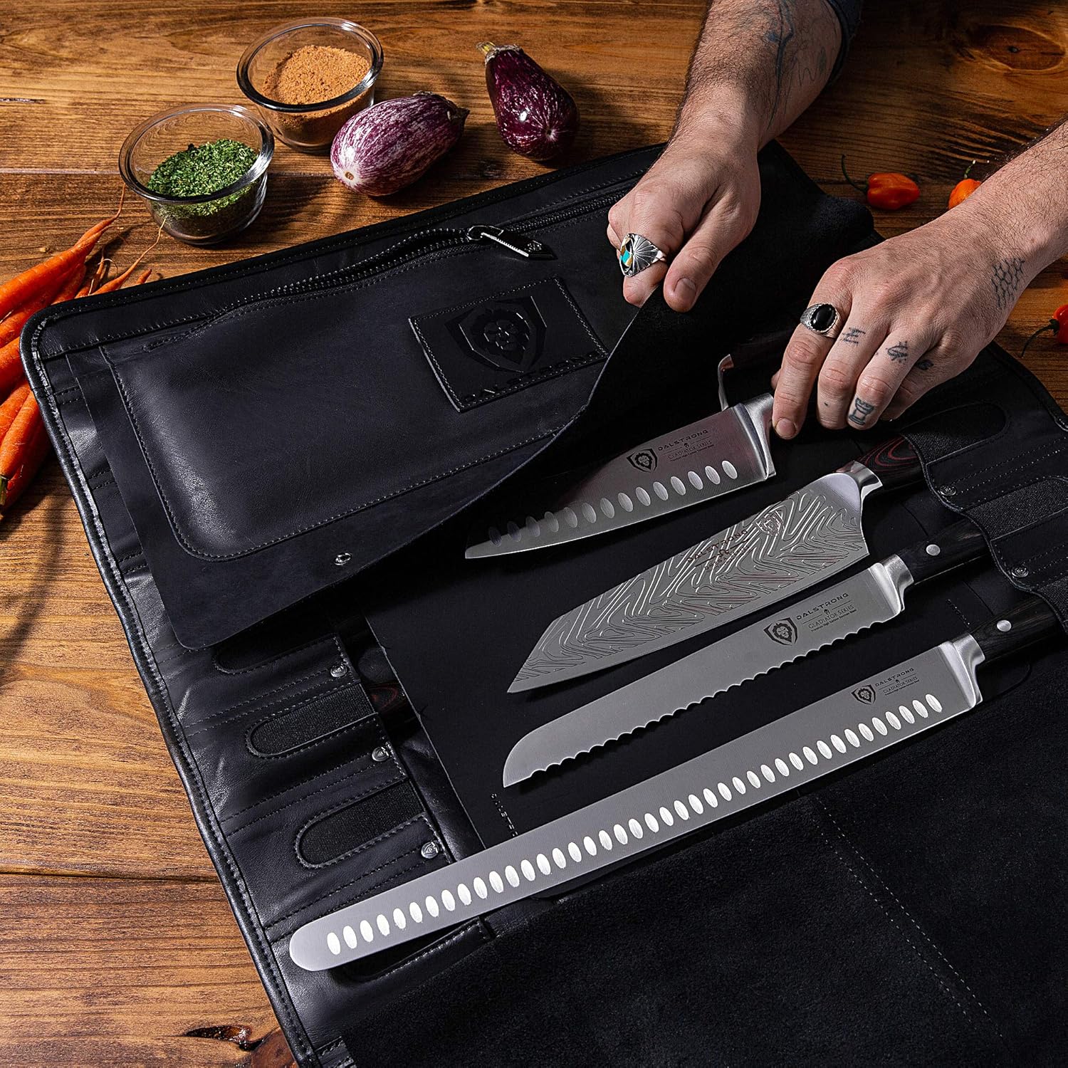 Premium Leather Knife Roll Bag for Professional Chefs